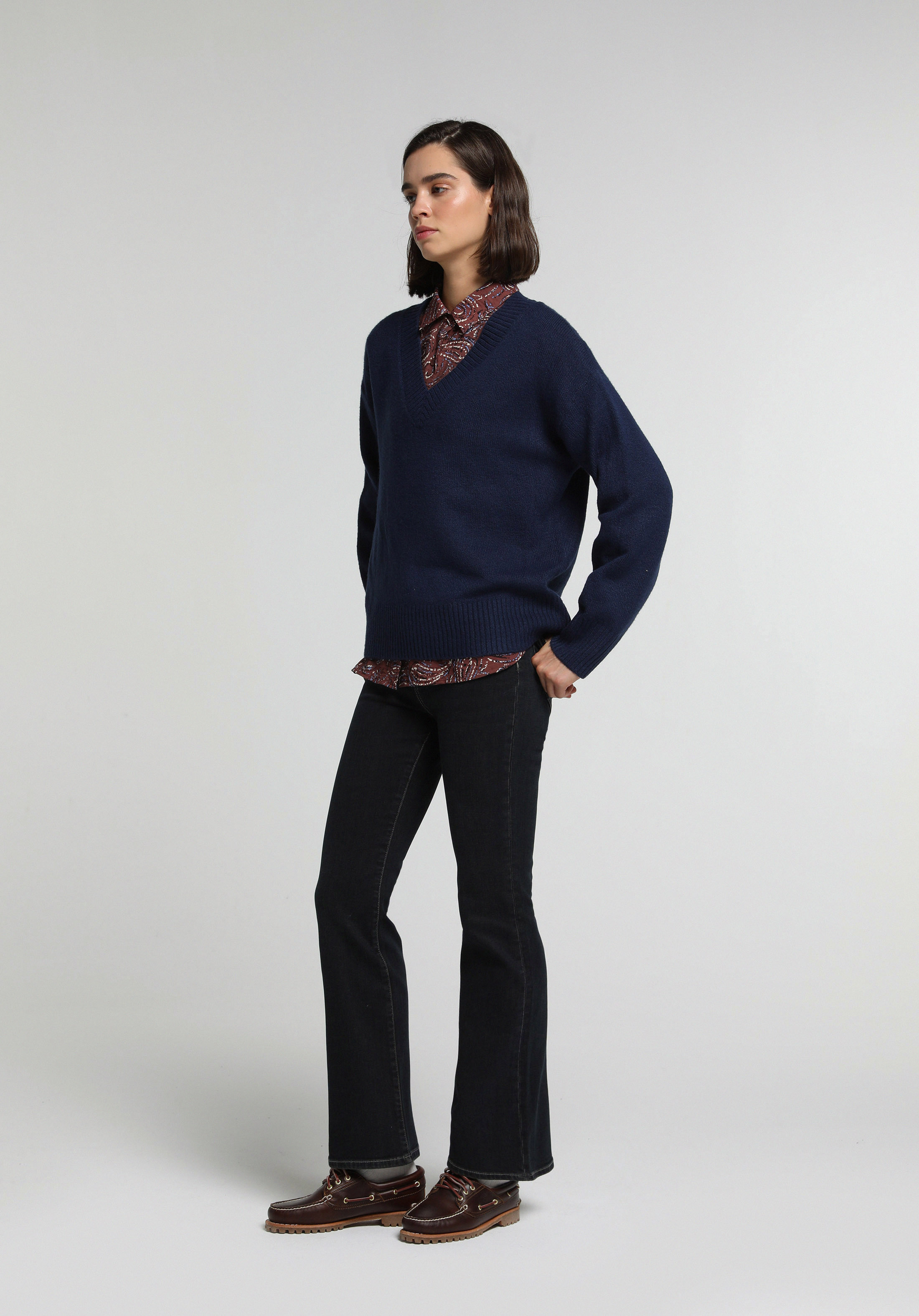 Flare Fit   Kadın Over Dyed Denim Jean Pantolon