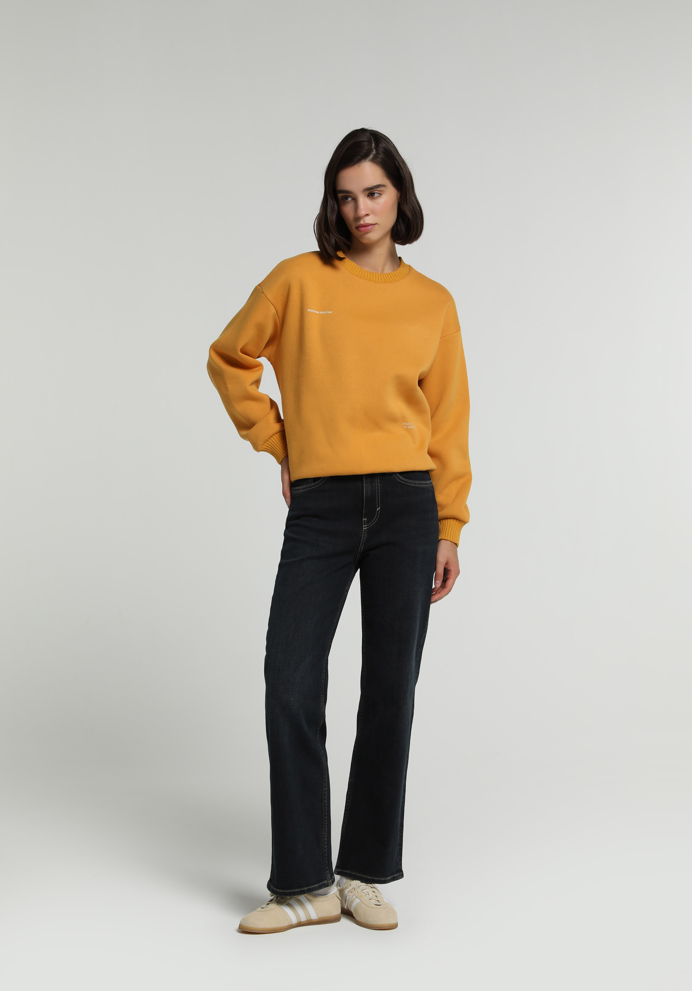 Loose Straight Fit   Kadın Over Dyed Denim Jean Pantolon