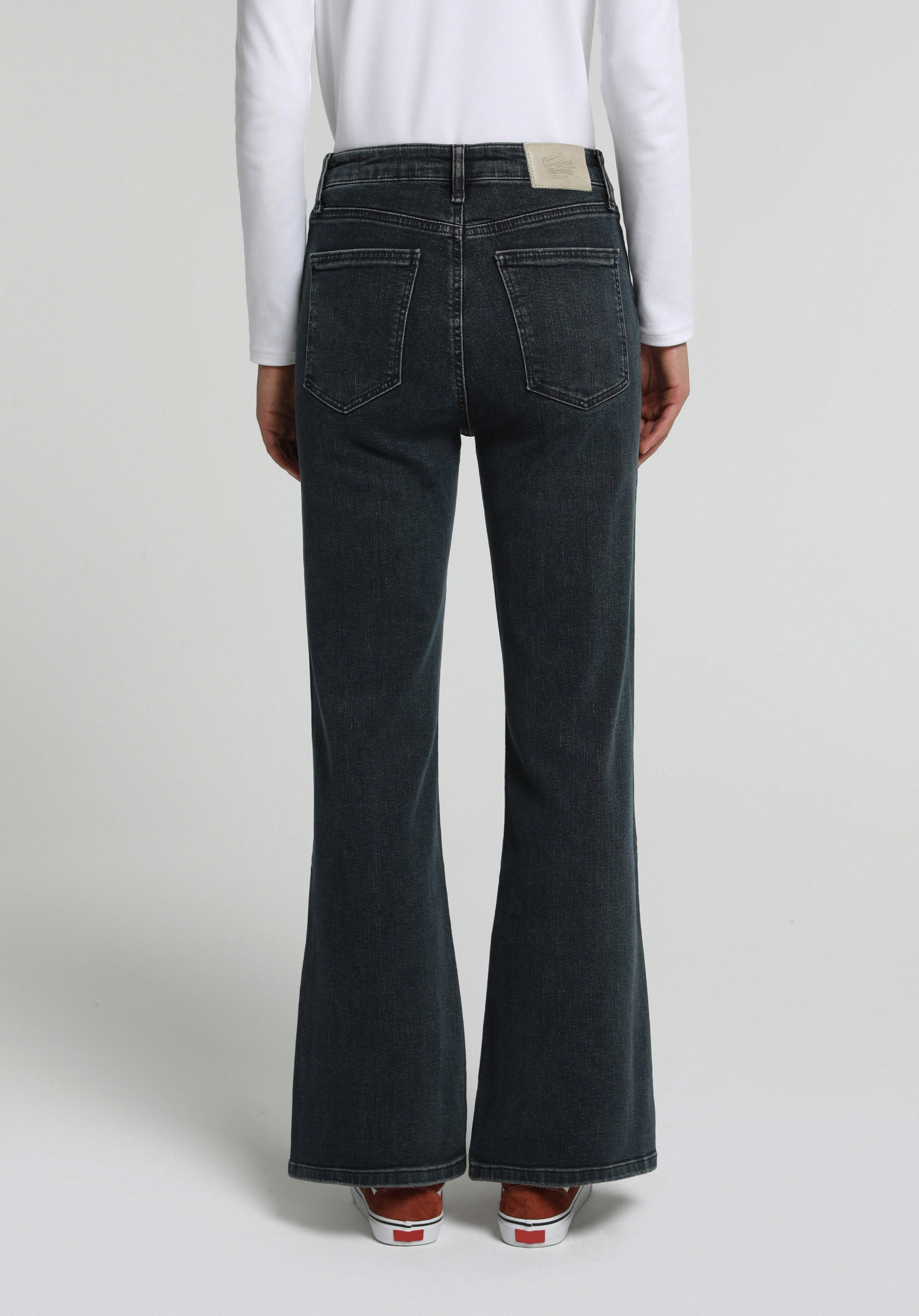 High Rise Super Flare Fit   Kadın Green Cast Denim Jean Pantolon