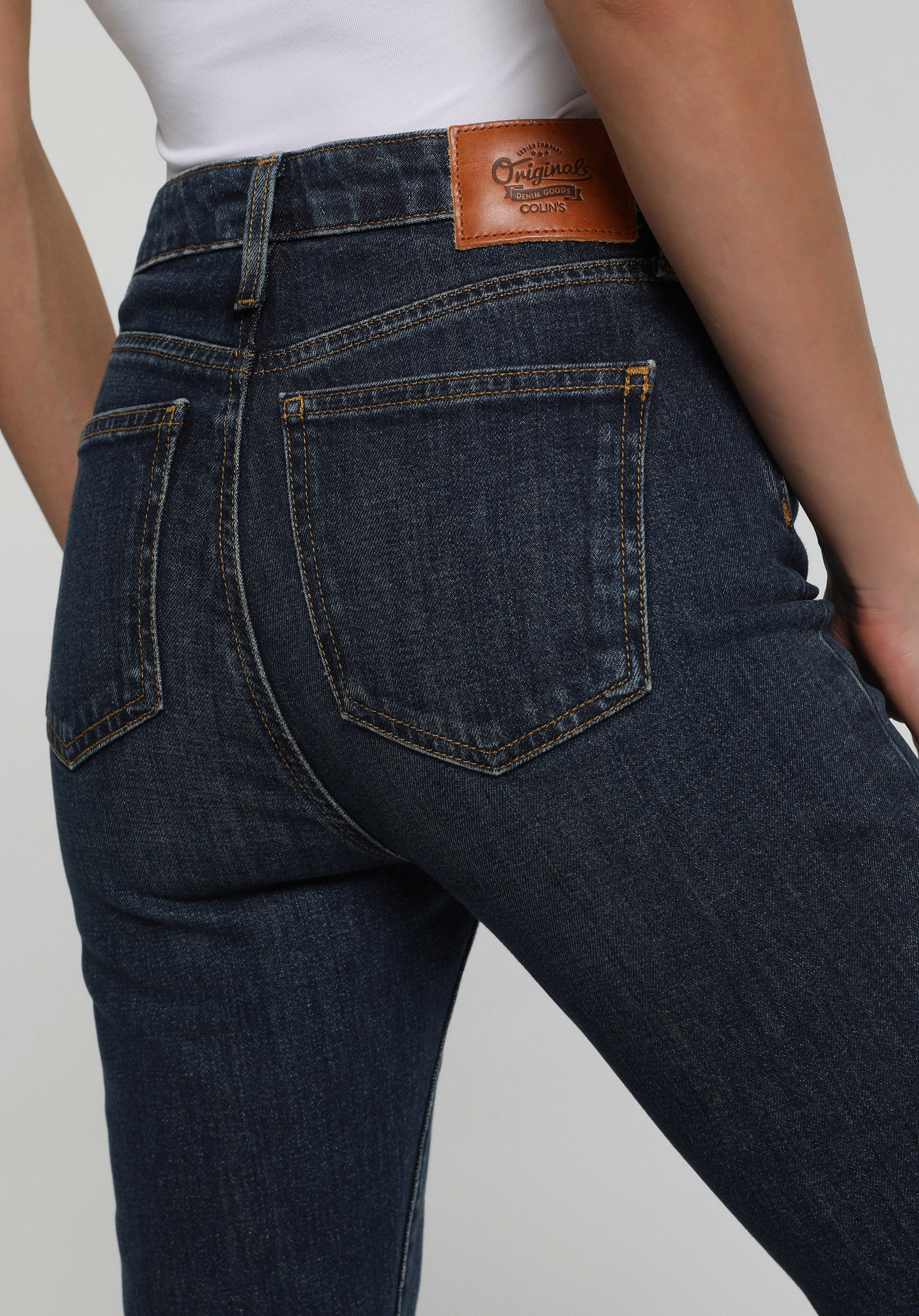 Flare Fit   Kadın Mid İndigo Denim Jean Pantolon