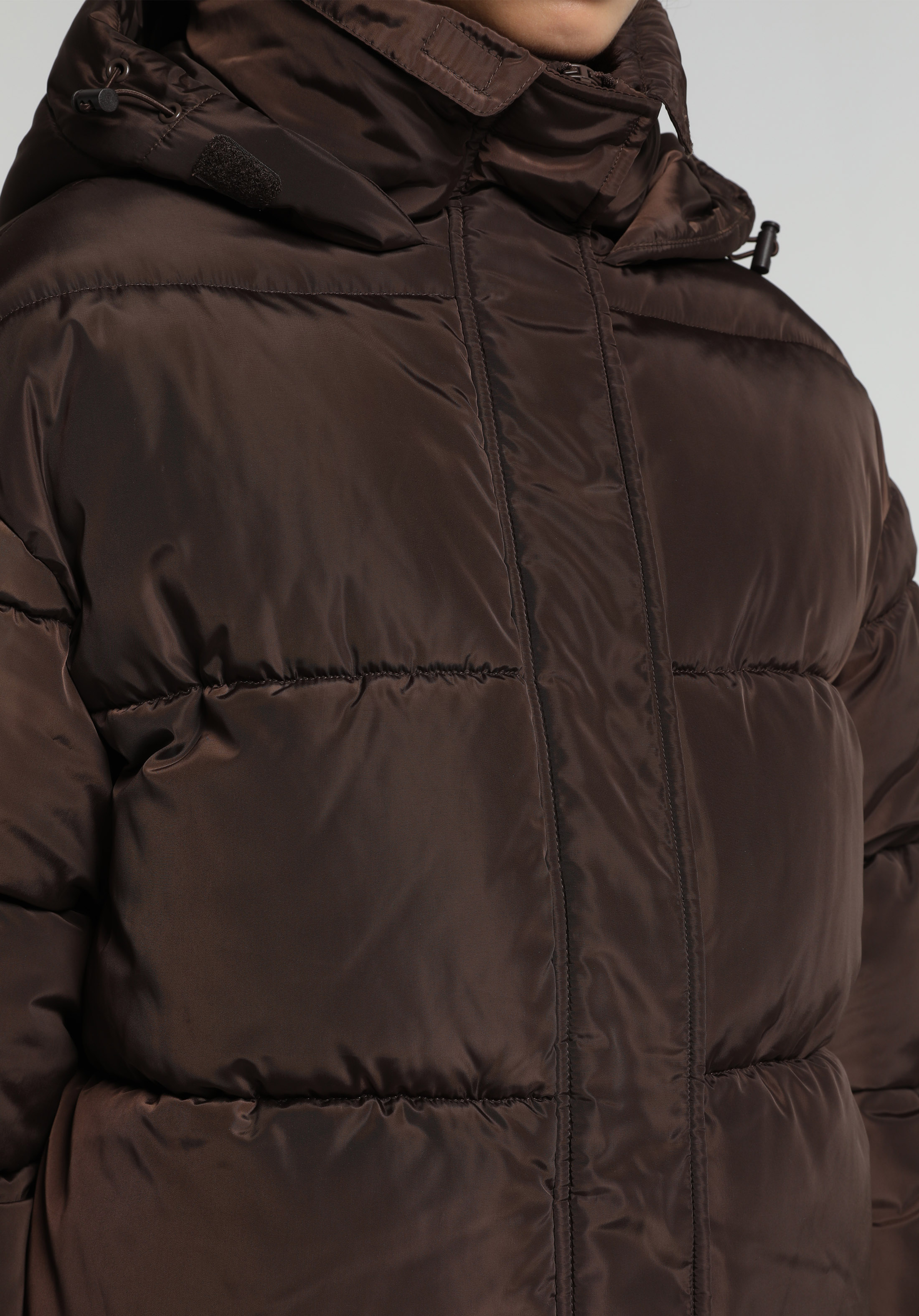Regular Fit Kapüşonlu Fermuarlı Astarlı Suya Dayanıklı Kadın Kahverengi Mont