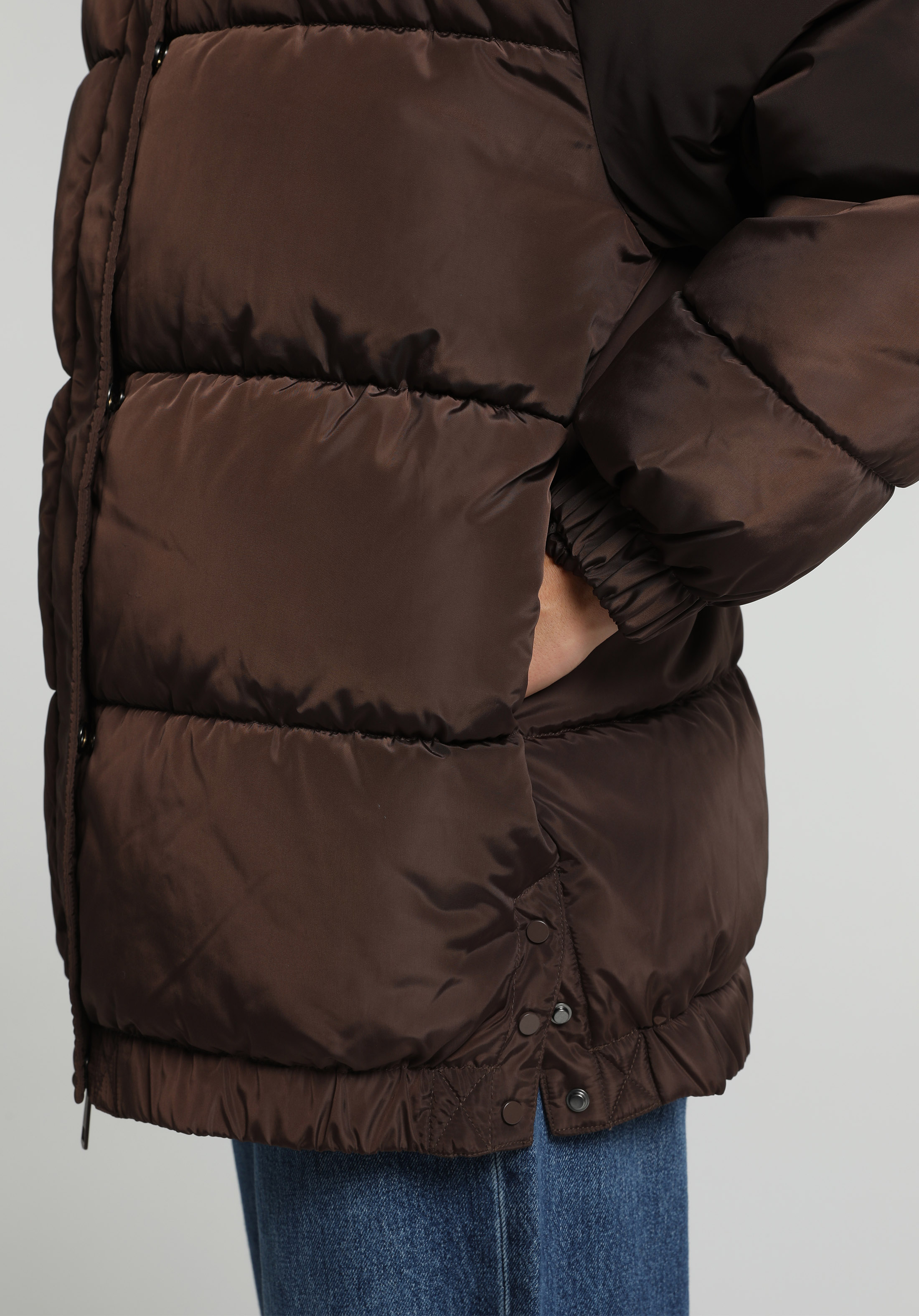 Regular Fit Kapüşonlu Fermuarlı Astarlı Suya Dayanıklı Kadın Kahverengi Mont