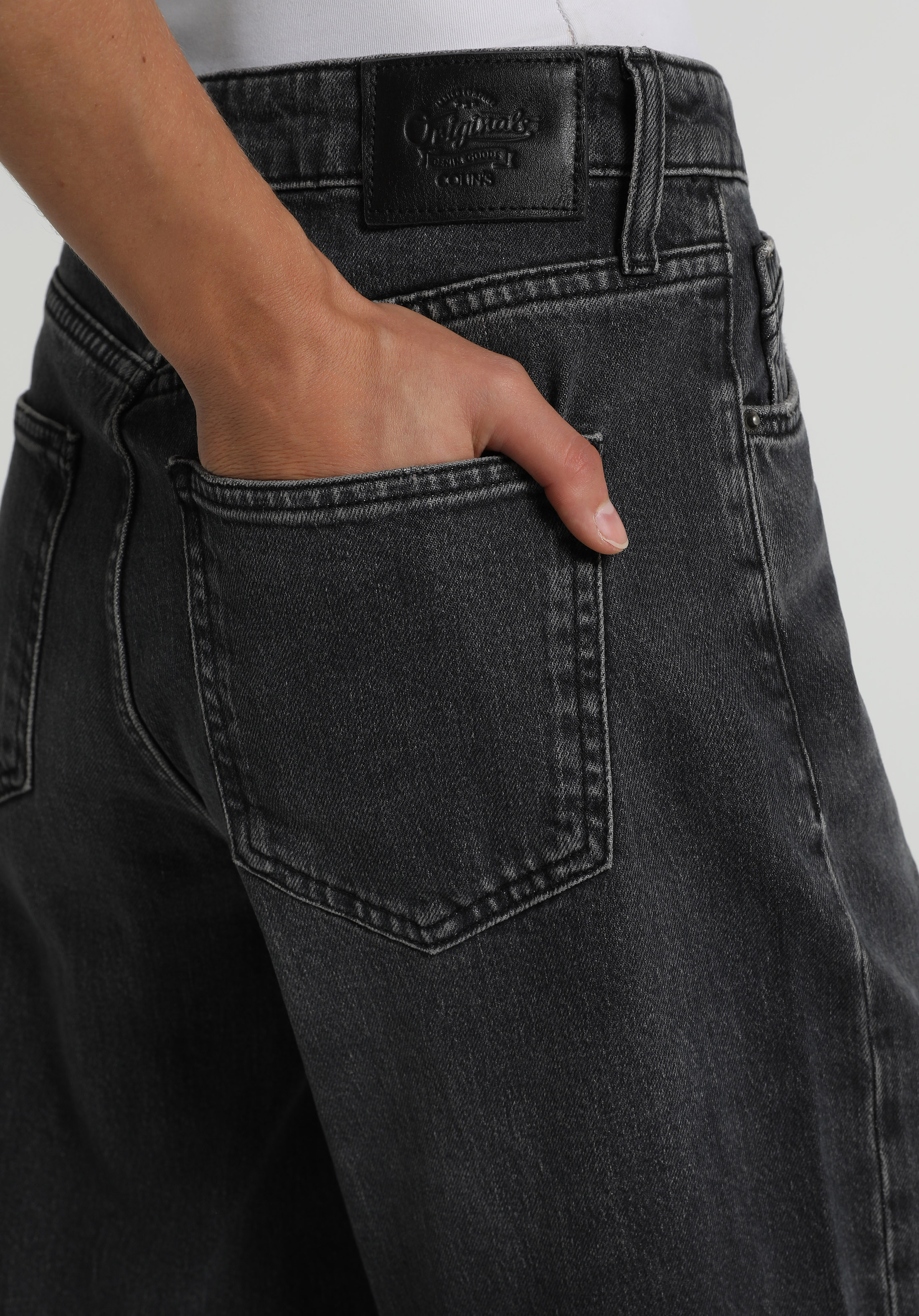 Baggy Wide Leg Fit   Kadın Black Denim Jean Pantolon