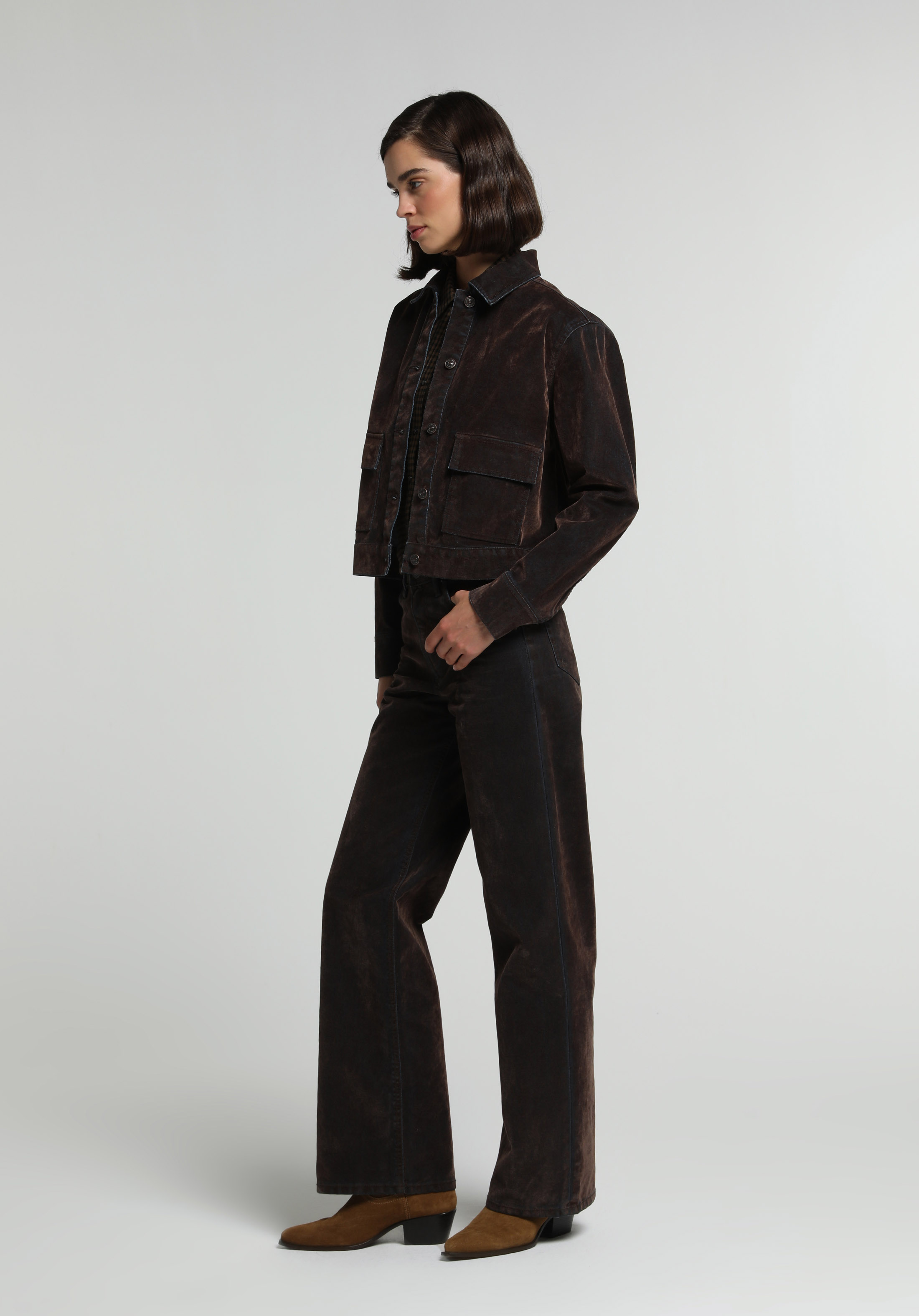 Wide Leg Fit Yüksel Bel Geniş Paça Kadın Over Dyed Denim Jean Pantolon
