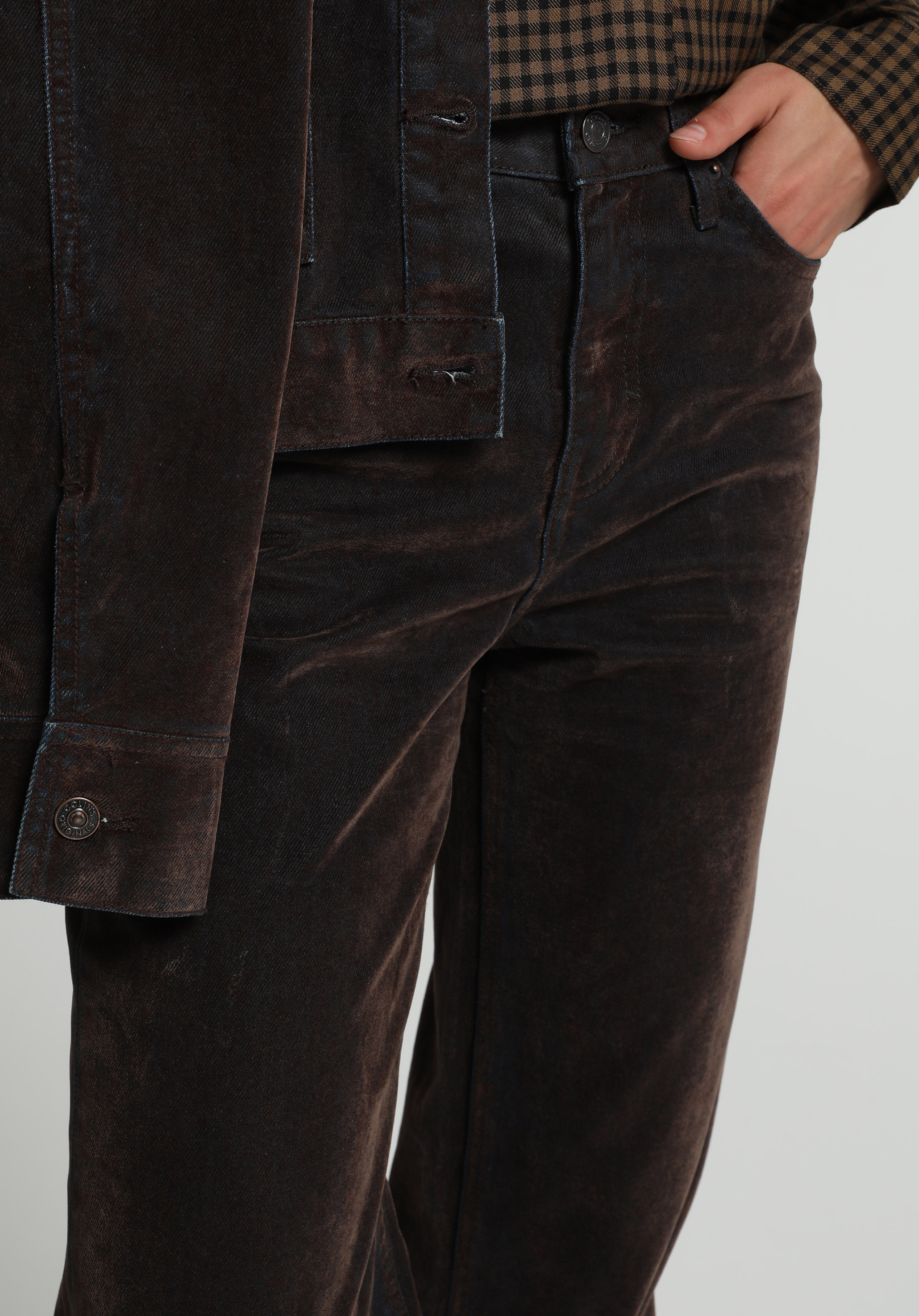 Wide Leg Fit Yüksel Bel Geniş Paça Kadın Over Dyed Denim Jean Pantolon