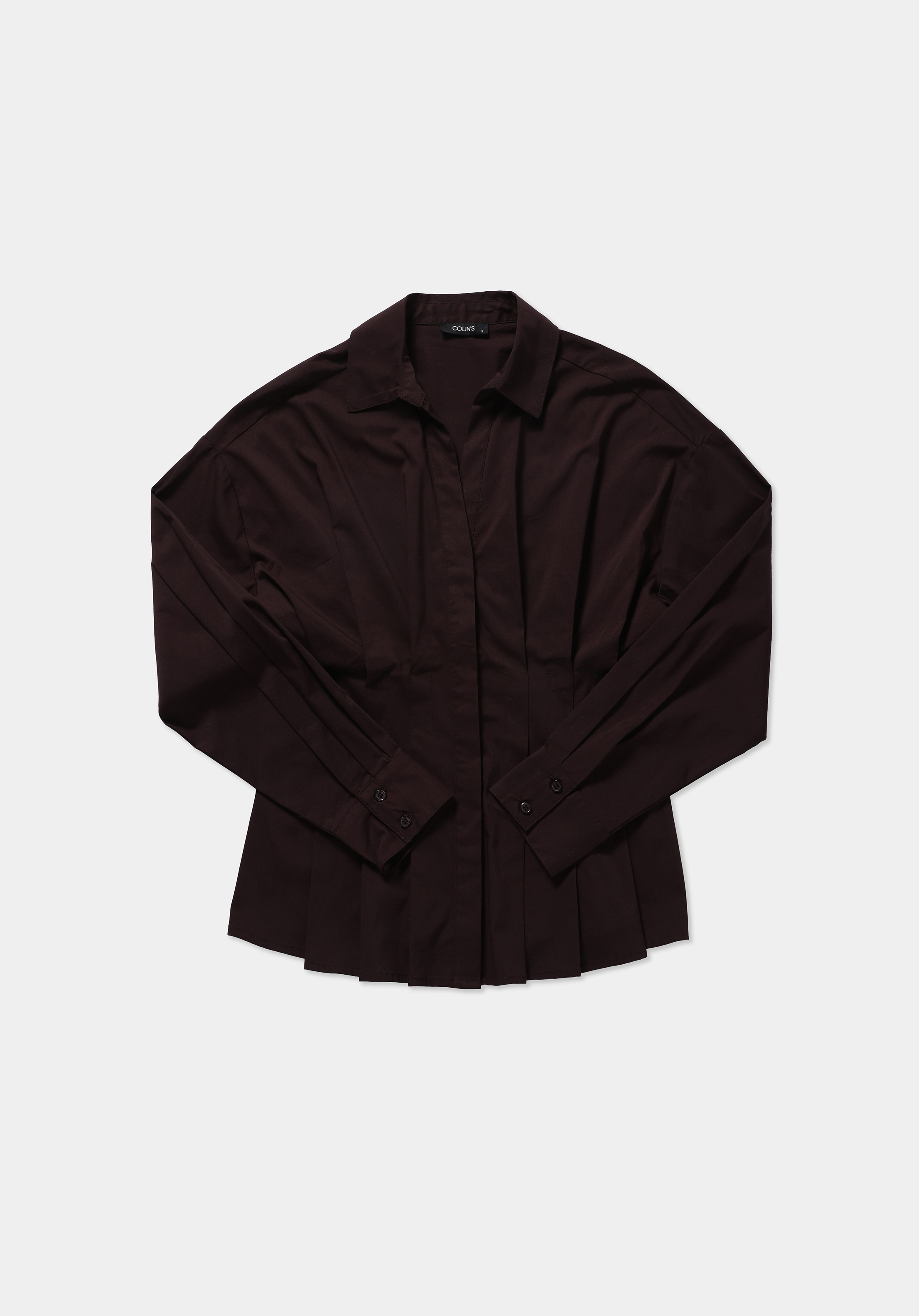 Fashion Fit Shirt Neck Düz Kadın Mor Uzun Kol Gömlek