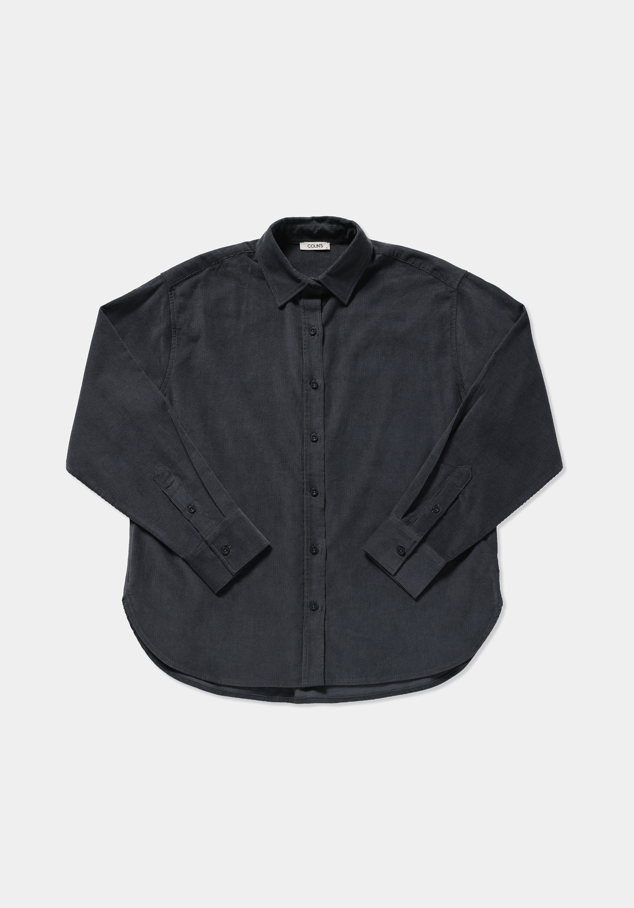 Boyfriend Fit Shirt Neck Düz Kadın Yeşil Uzun Kol Gömlek