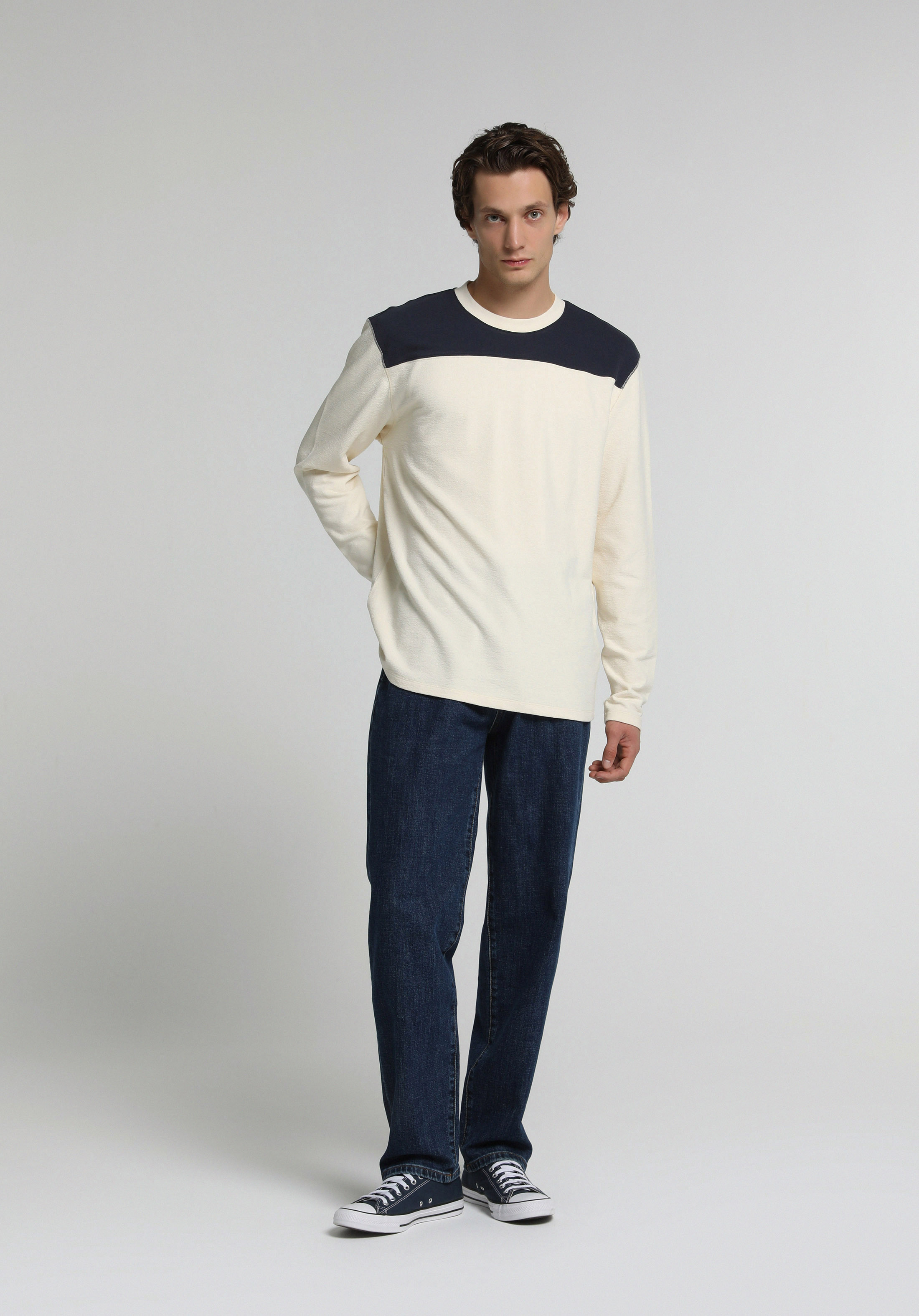 Barrel Fit Orta Bel Bol Paça Erkek Mid İndigo Denim Jean Pantolon