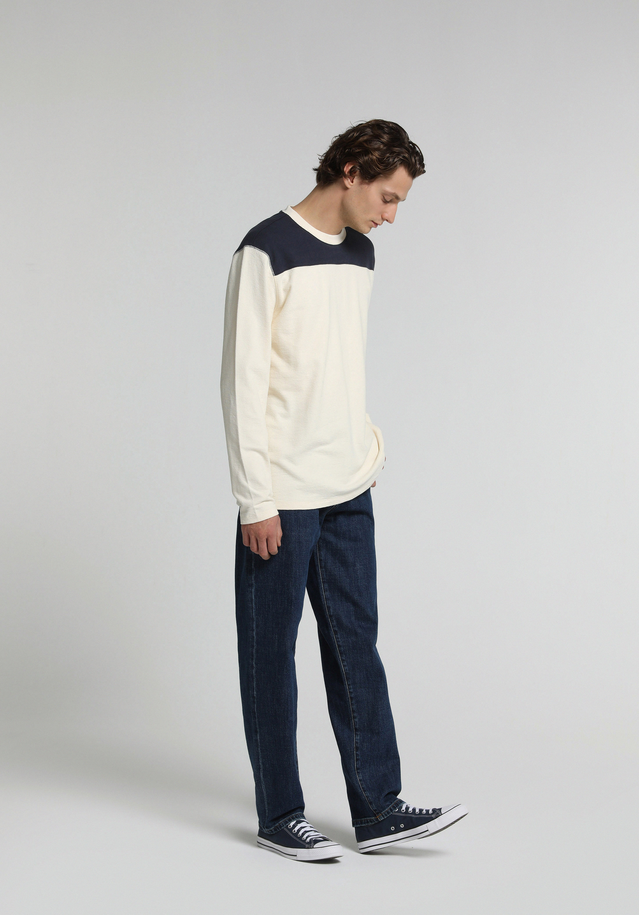 Barrel Fit Orta Bel Bol Paça Erkek Mid İndigo Denim Jean Pantolon