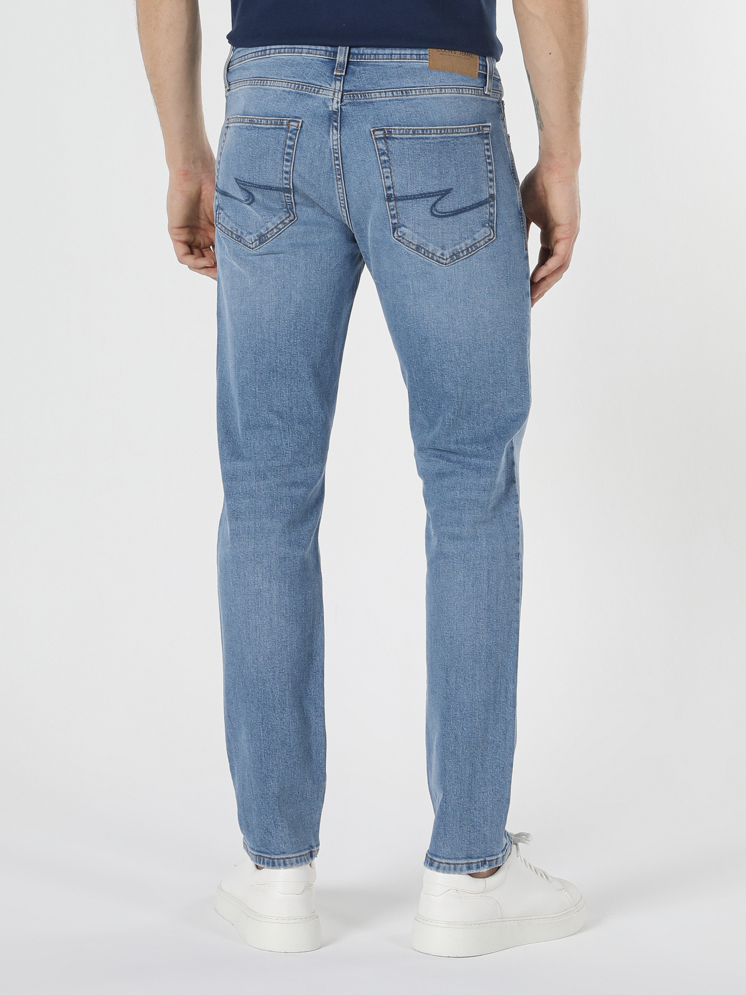 044 Karl Düşük Bel Düz Paça Straight Fit Mavi Erkek Jean Pantolon Cl1019139