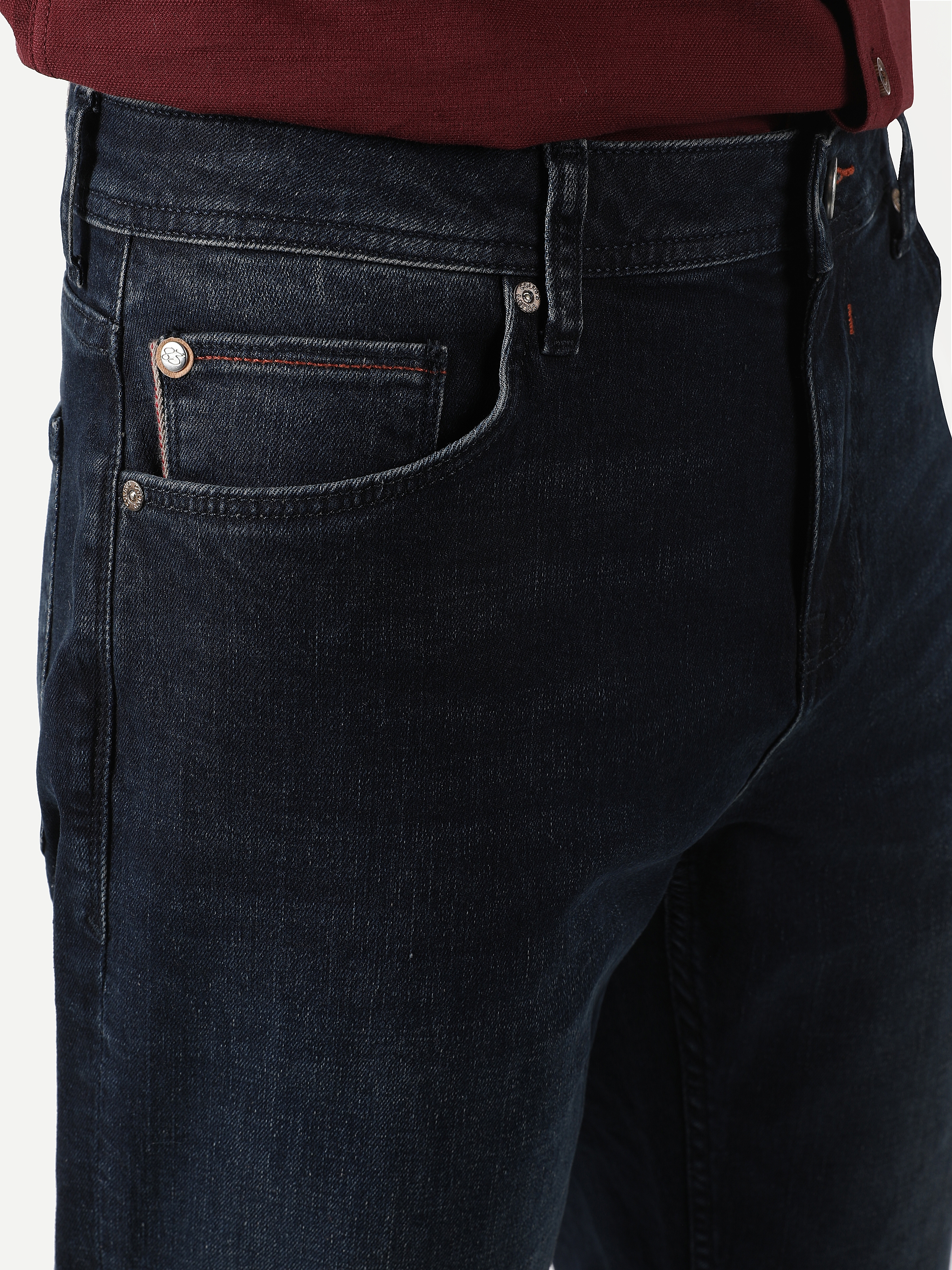 045 David Orta Bel Normal Kesim Düz Paça Koyu Mavi Erkek Jean Pantolon