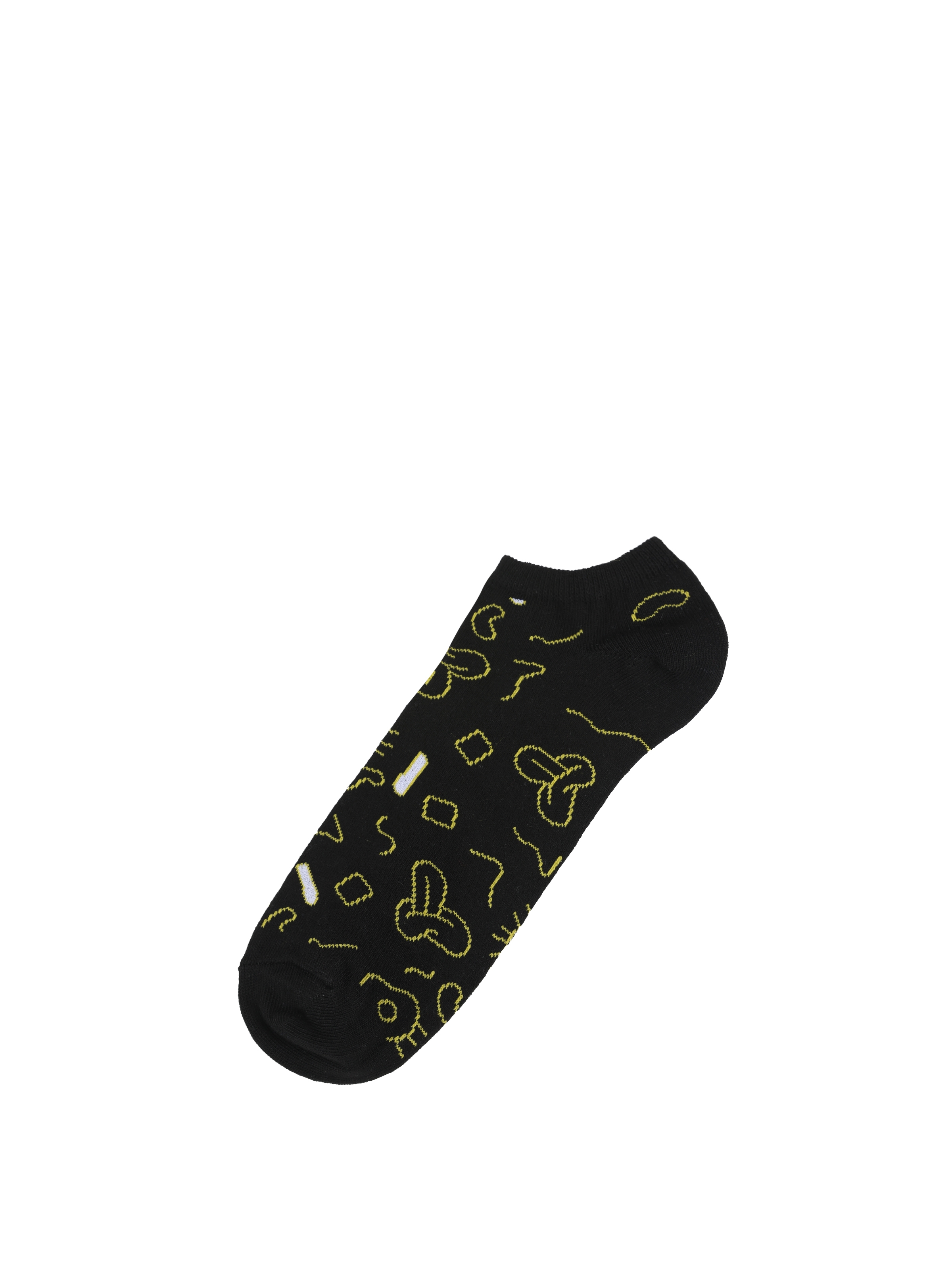 Baskılı Siyah Erkek Çorap Cl1062996