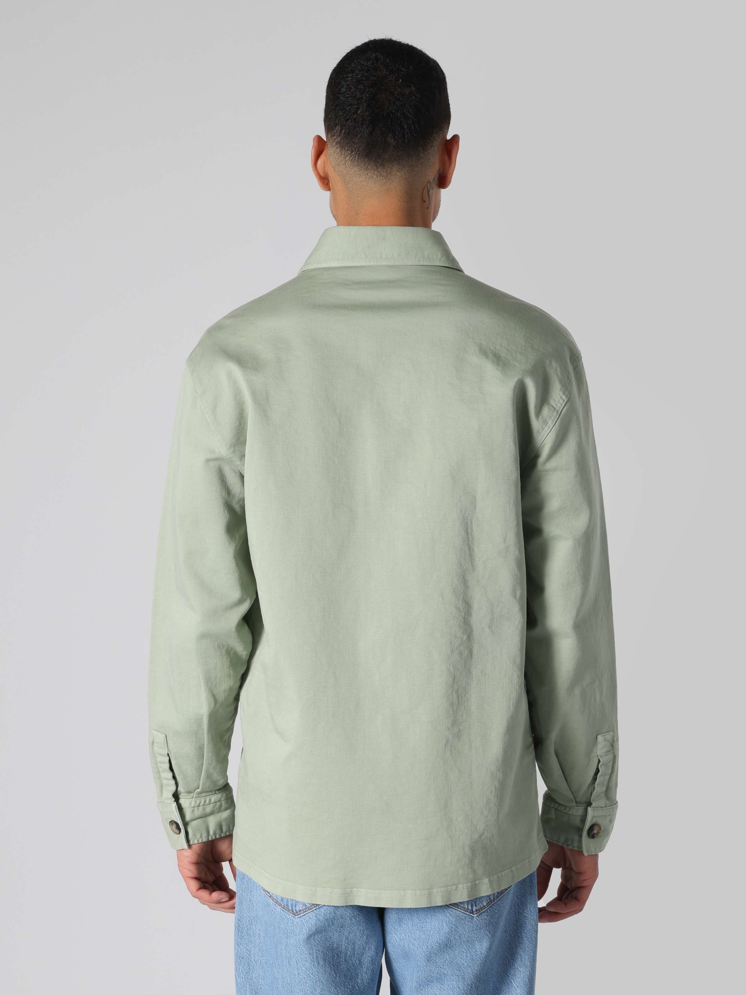 Regular Fit Cepli Erkek Yeşil Uzun Kol Gömlek Cl1059711