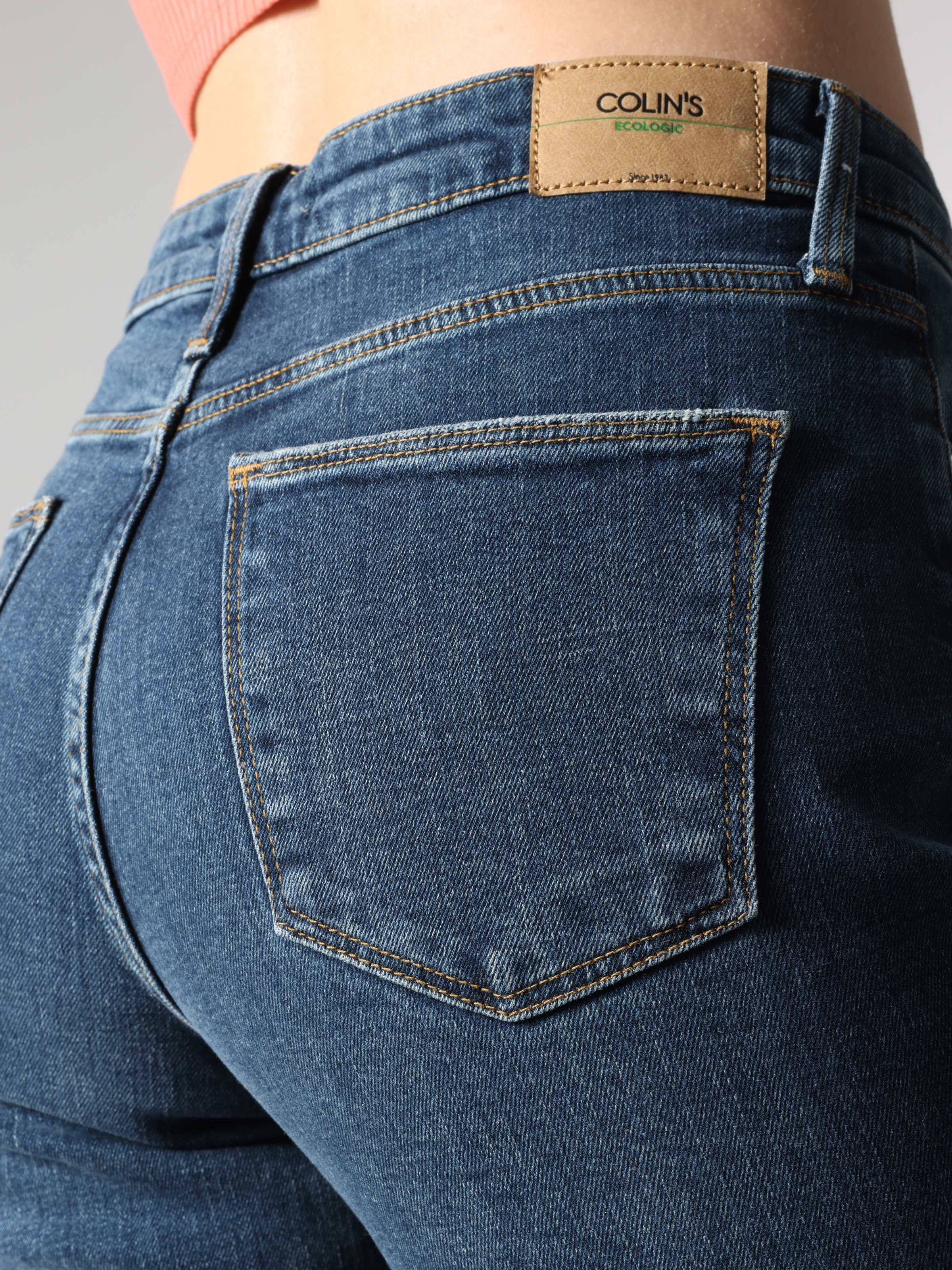 Colins 891 Maya Slim Fit Orta Bel Daralan Paça Mavi Kadın Pantolon. 7