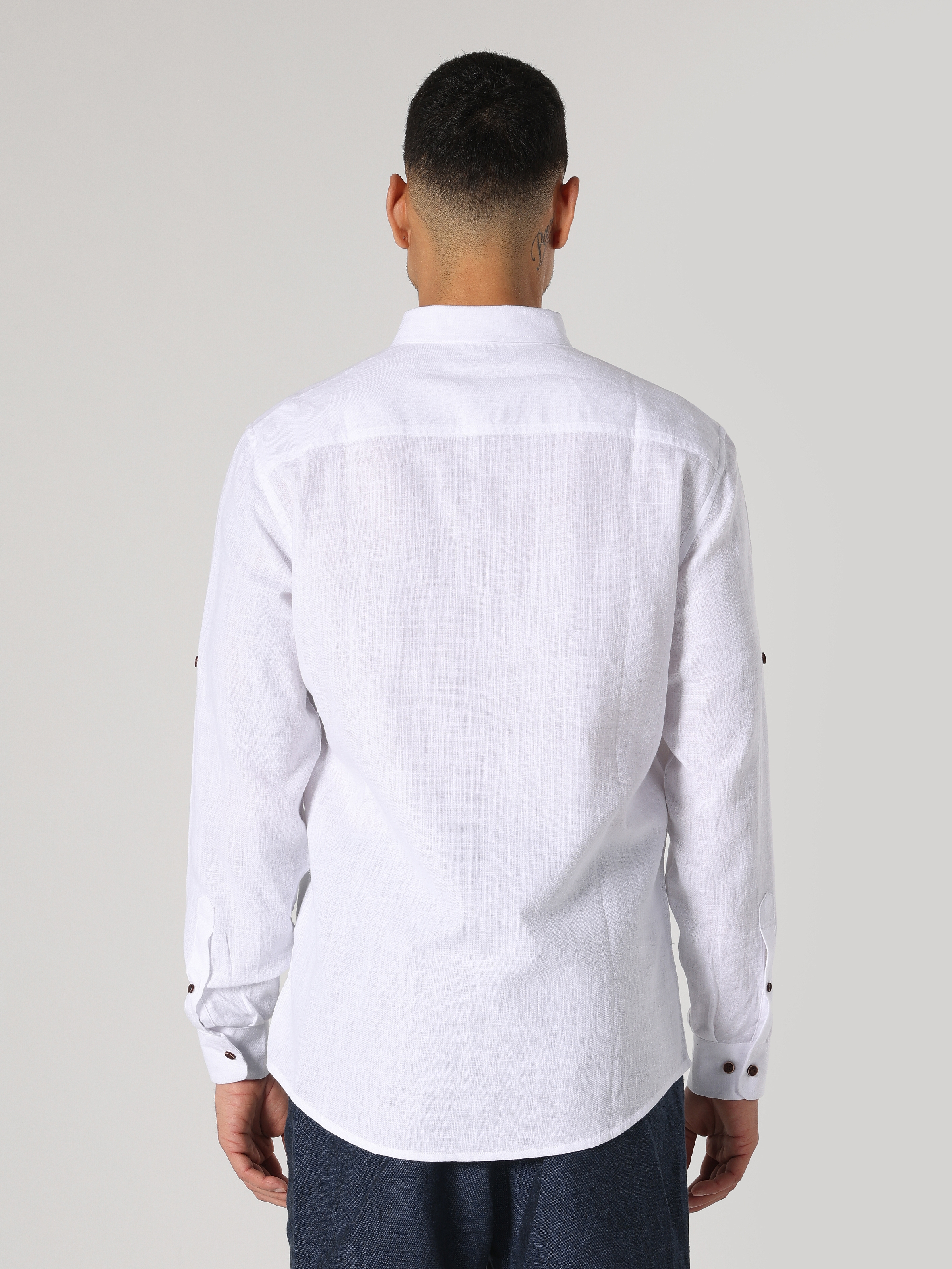 Regular Fit Beyaz Erkek Uzun Kol Gömlek Cl1063216