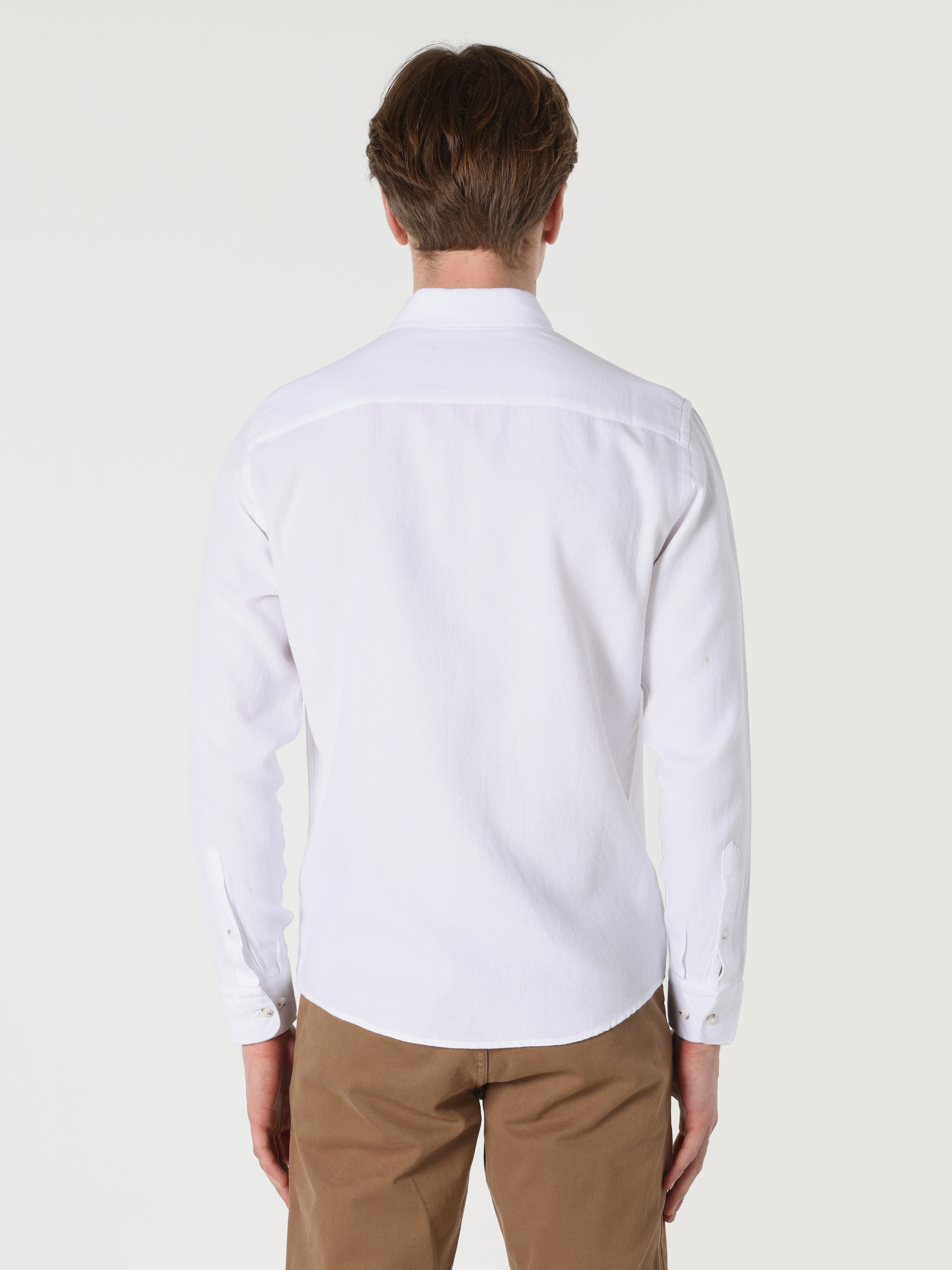 Slim Fit Beyaz Erkek Uzun Kol Gömlek Cl1061785