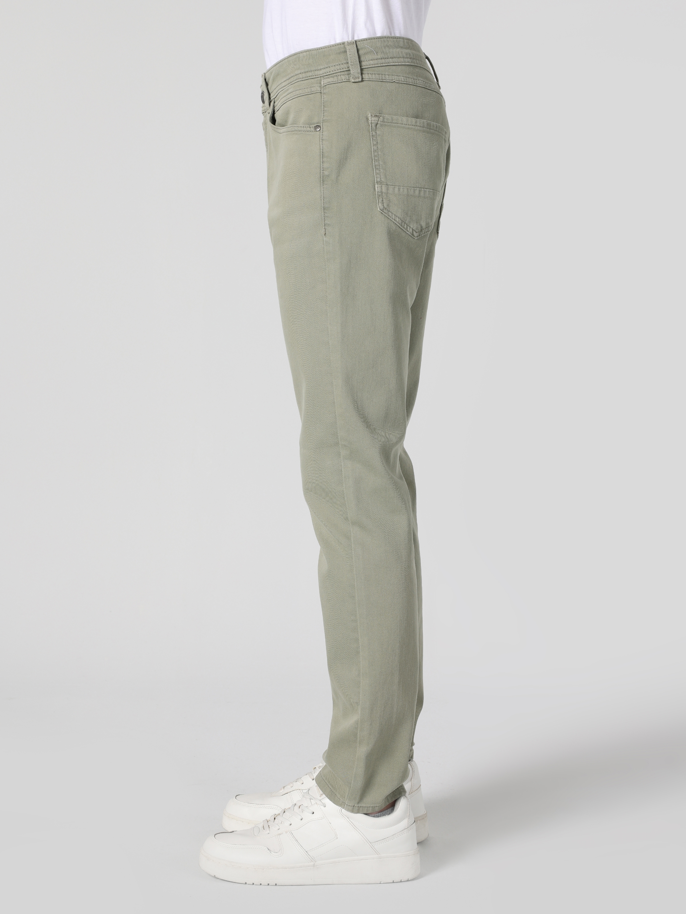 Regular Fit Orta Bel Düz Paça Yeşil Erkek Pantolon Cl1063422