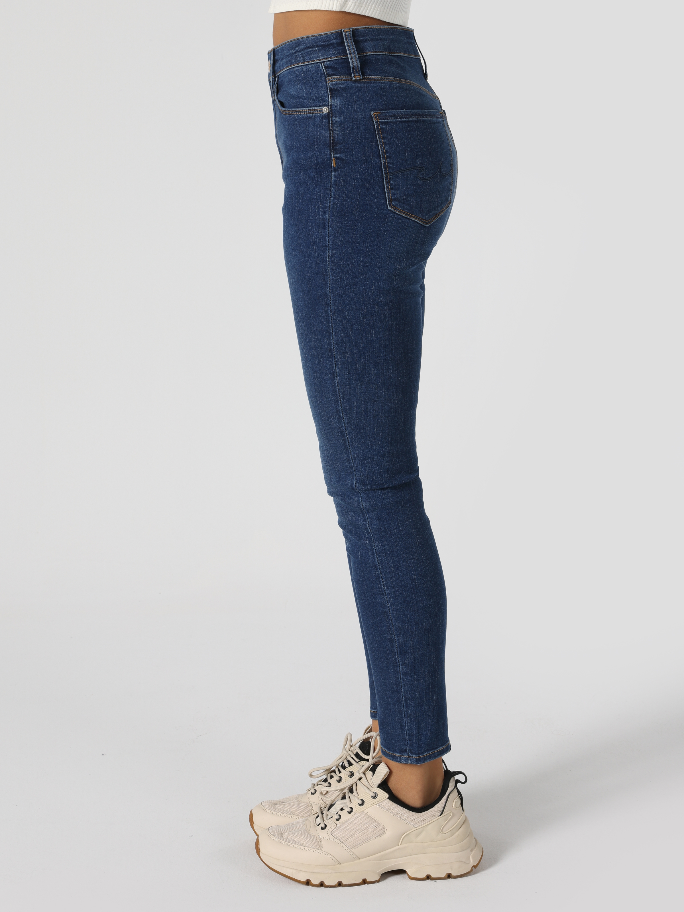 Colins 760 Diana Süper Slim Fit Yüksek Bel Dar Paça Mavi Jean Kadın Pantolon. 4