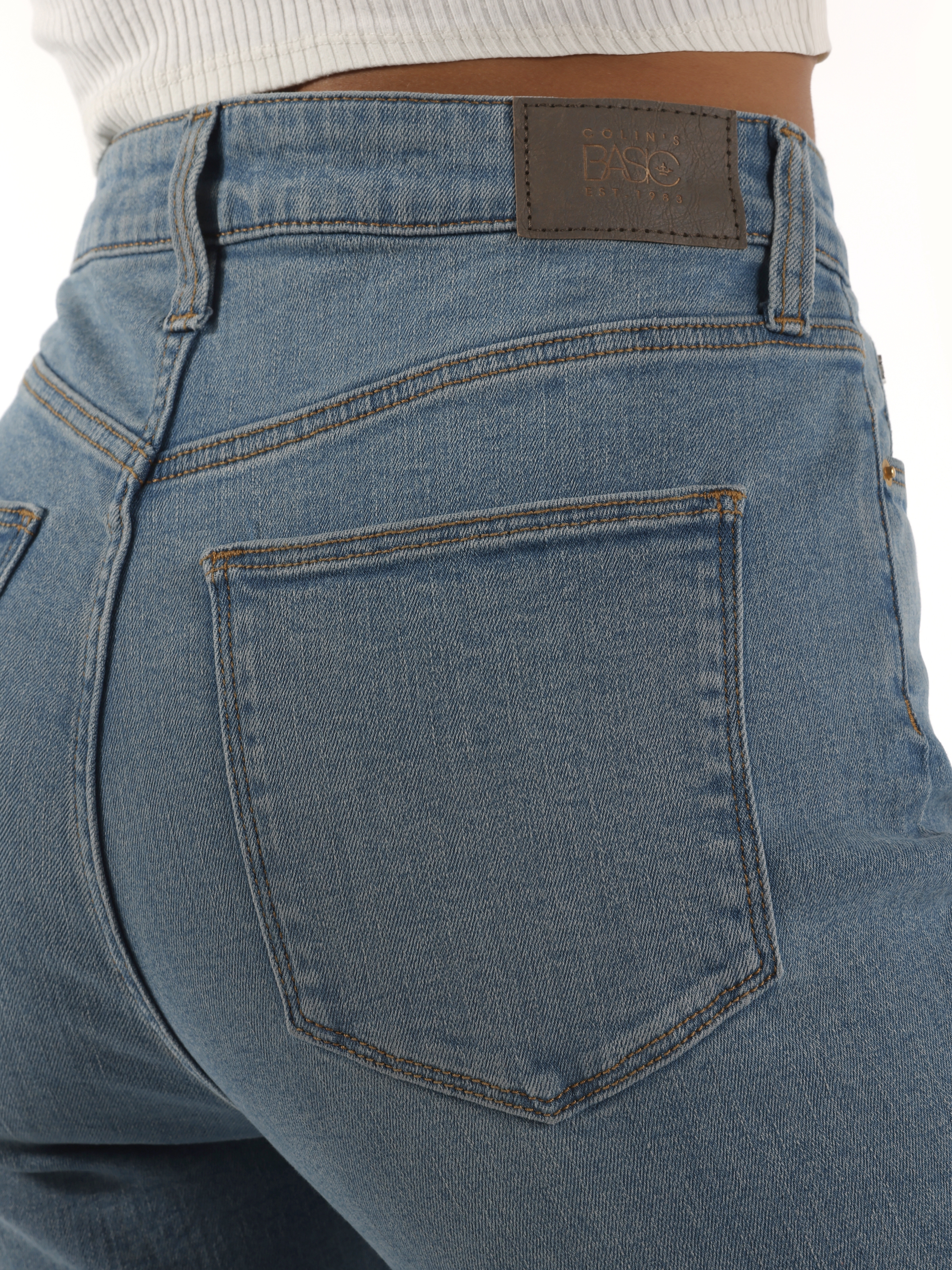 Colins 791 Monıca Regular Fit Normal Bel Geniş Paça Mavi Jean Kadın Pantolon. 6