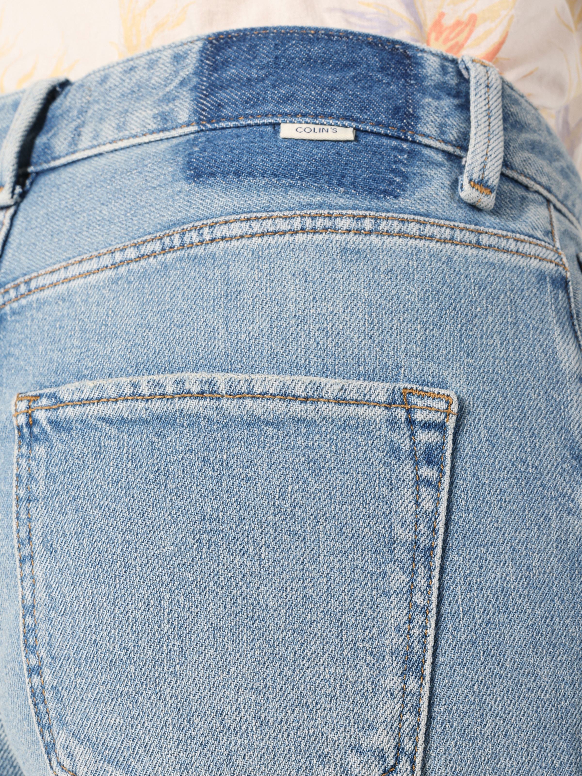 Colins 884 Lauren Yüksek Bel Normal Kesim Düz Paça Mavi Kadın Jean Pantolon. 7