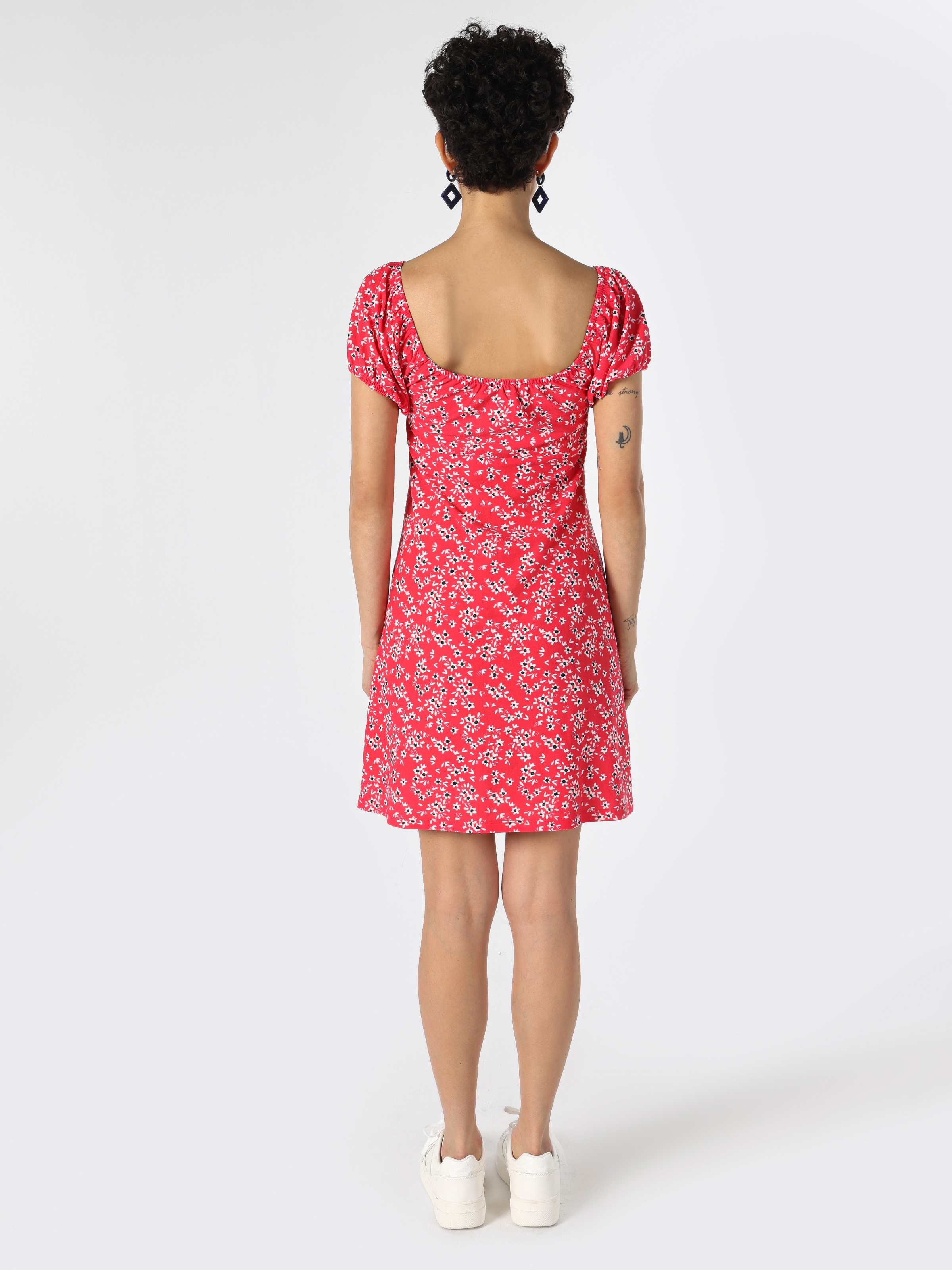 Regular Fit Çiçekli Çok Renkli Kadın Elbise Cl1060797