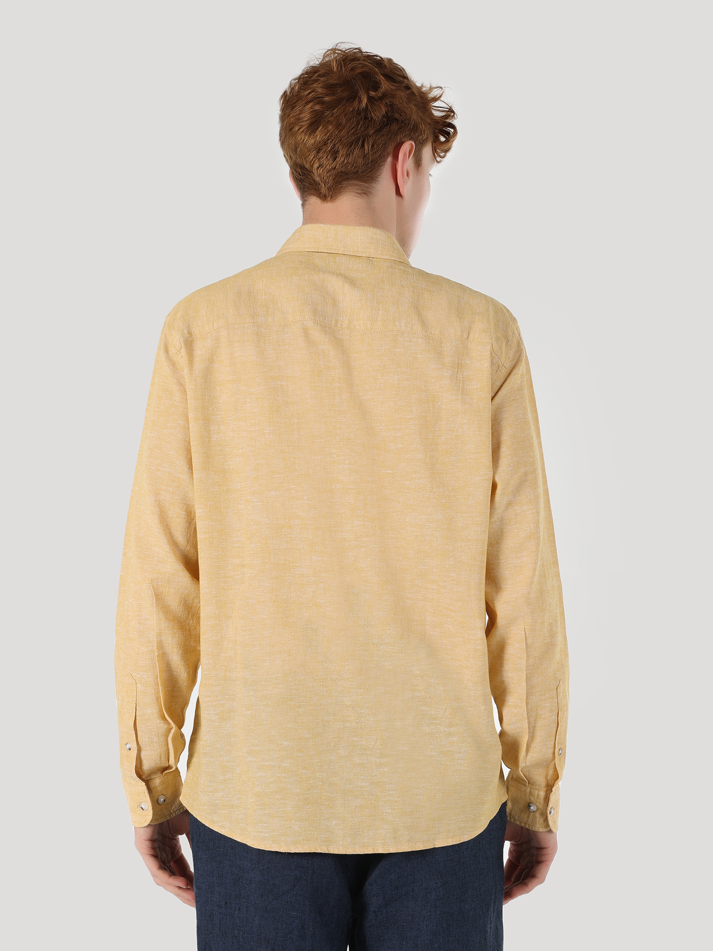 Regular Fit Sarı Erkek Uzun Kol Gömlek Cl1063686