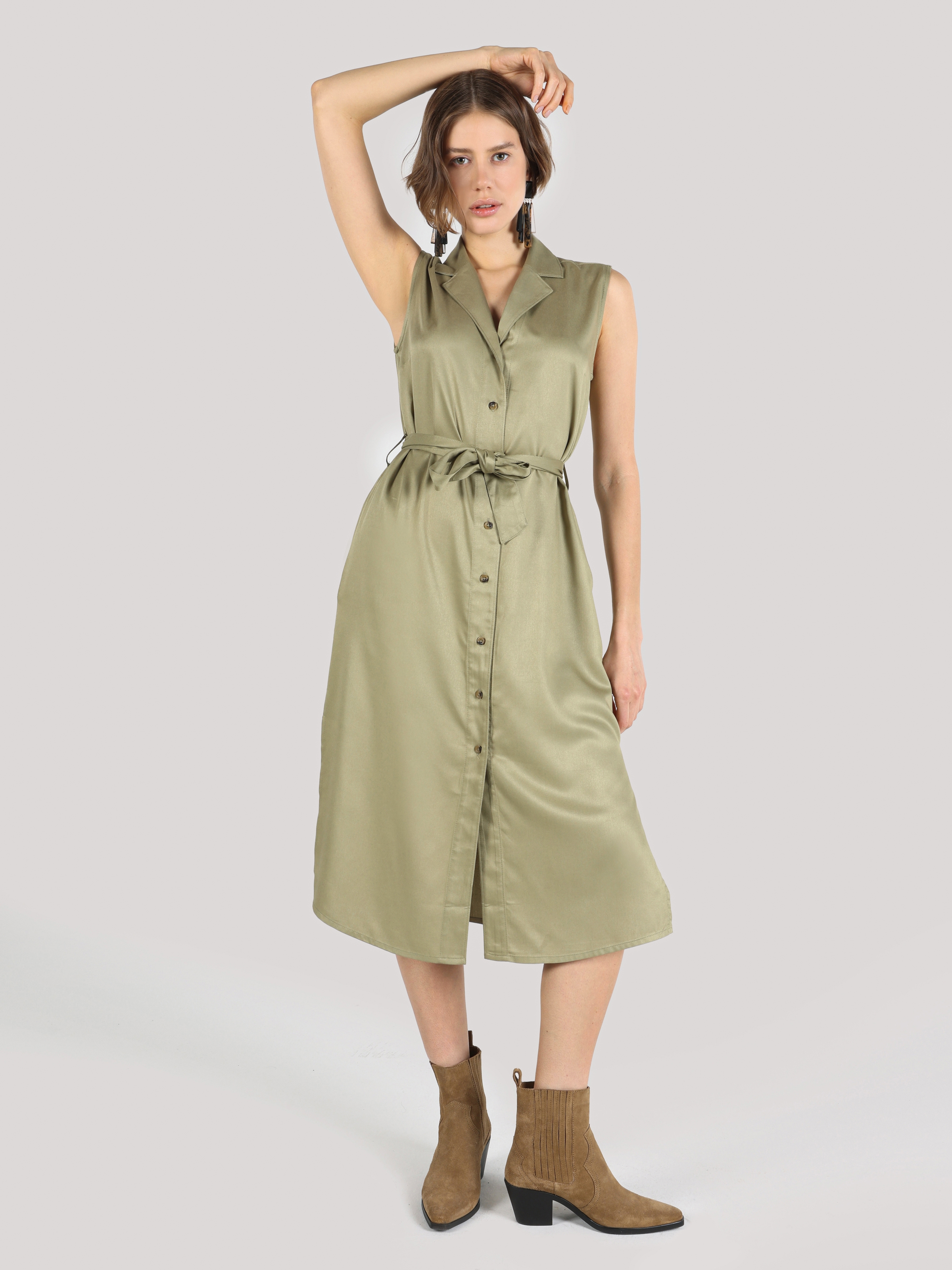 Colins Yeşil Kadın Elbise. 5