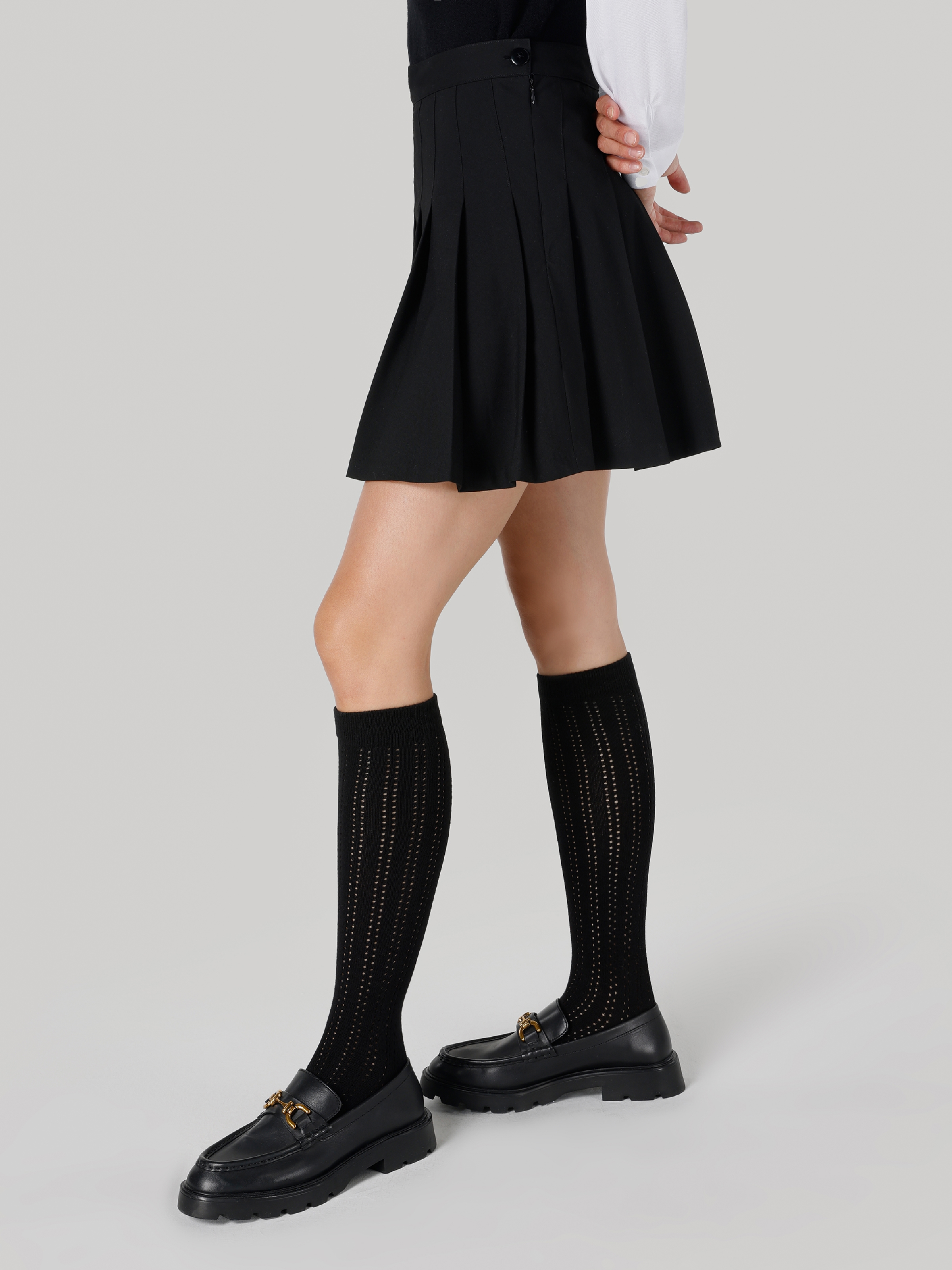 Regular Fit Pileli Mini Siyah Kadın Etek Cl1065010