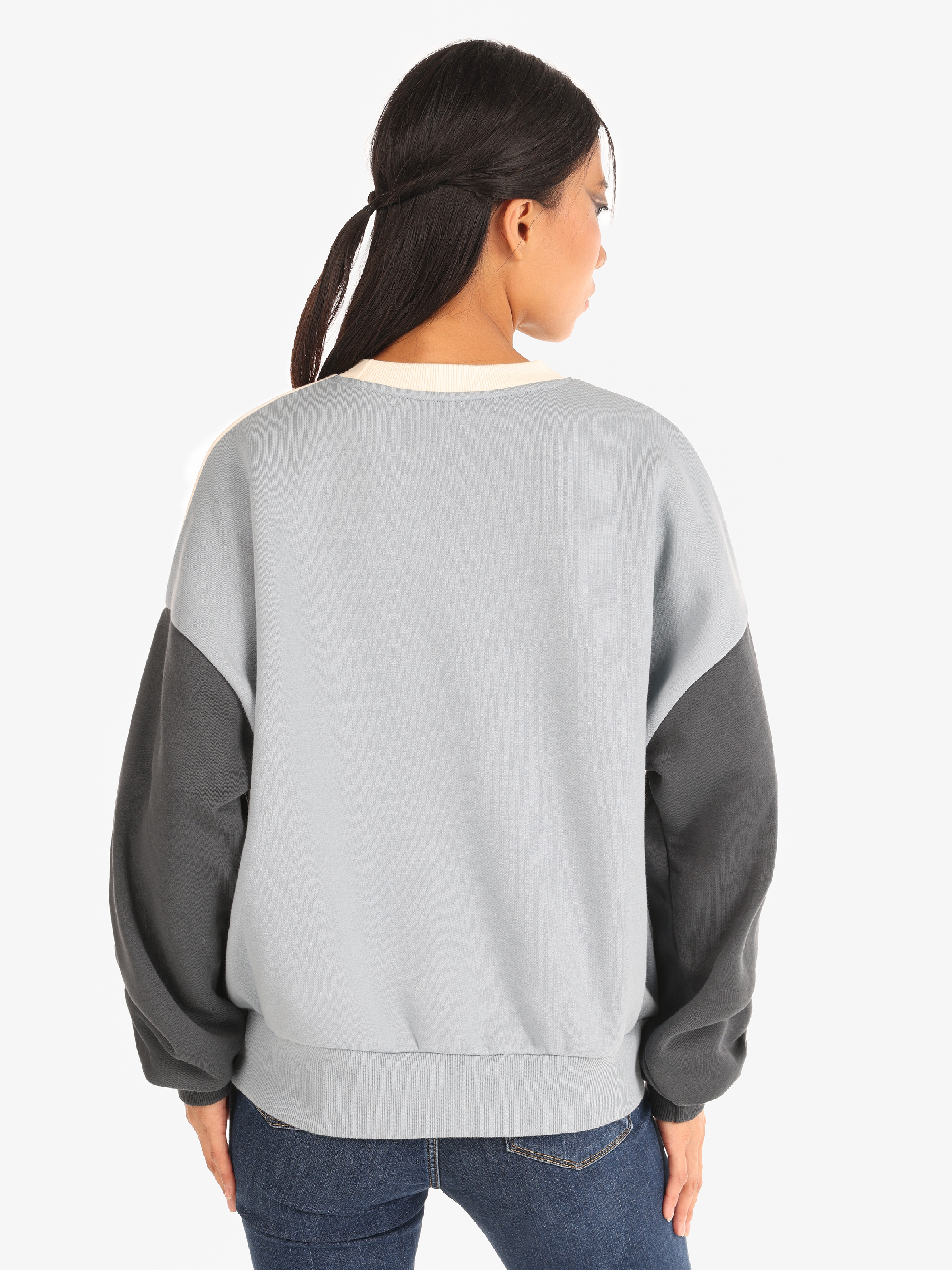 Normal Kesim Shirt Yaka Çok Renkli Kadın Sweatshirt Cl1065623