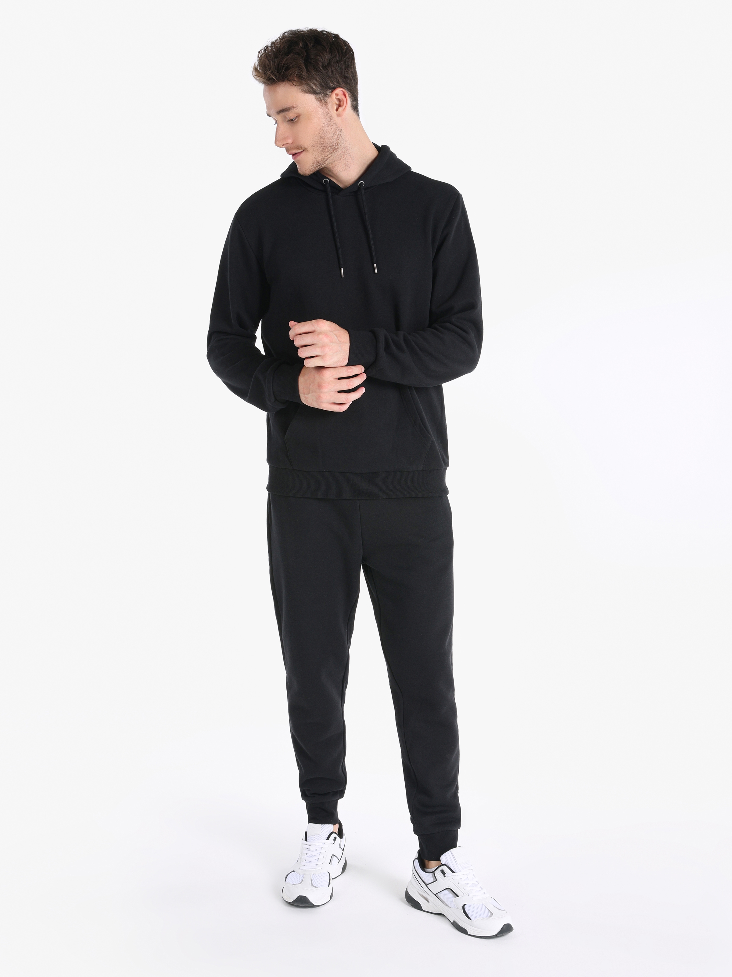 Regular Fit Basic Siyah Erkek Sweatshirt Cl1059712