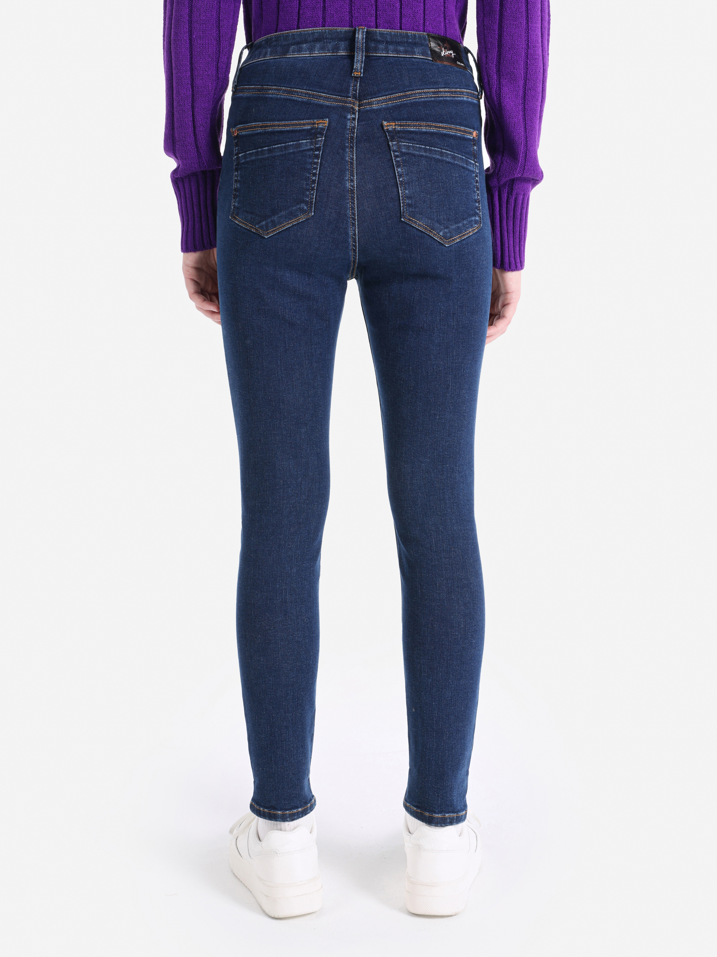 760 Diana Super Slim Fit Yüksek Bel Dar Paça Koyu Mavi Kadın Jean Pantolon Cl1065333