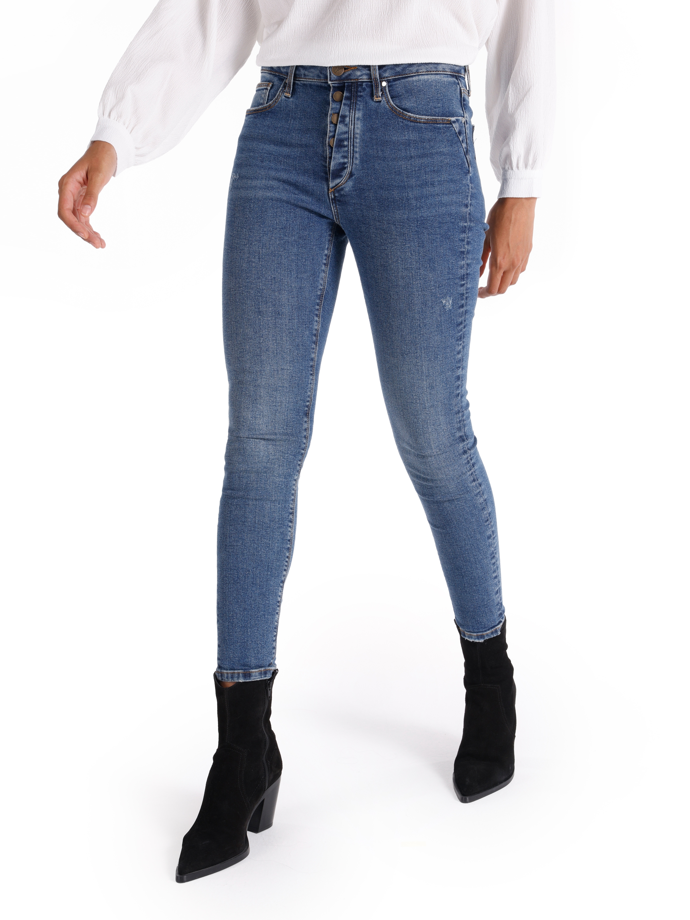759 Lara Super Slim Fit Normal Bel Dar Paça Mavi Kadın Pantolon Cl1065306