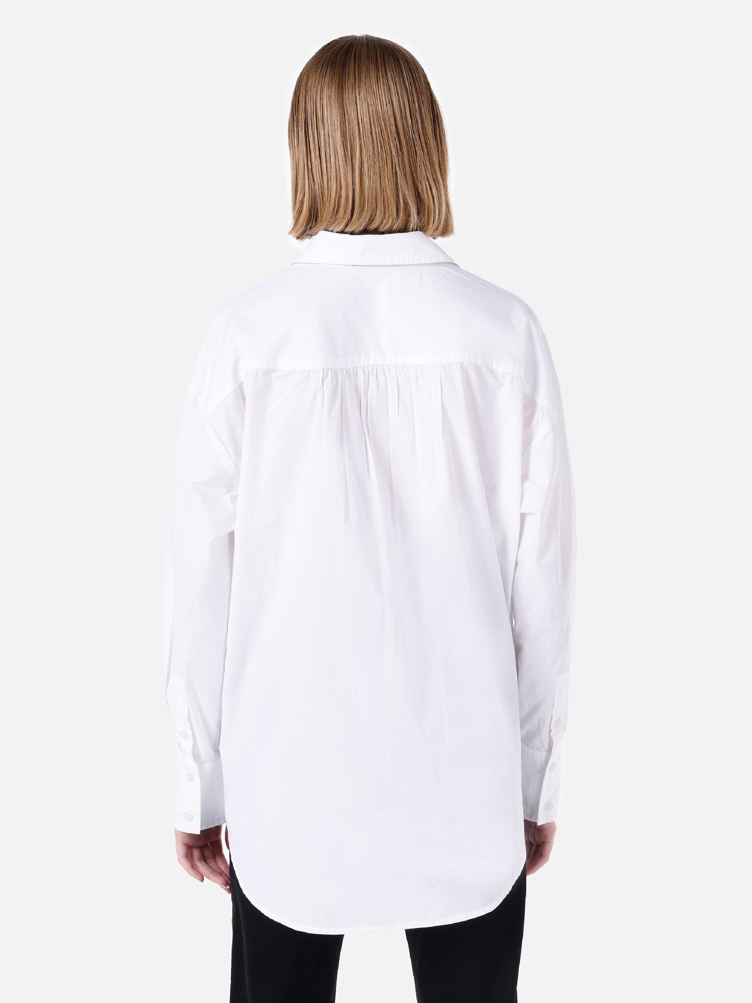 Regular Fit Beyaz Kadın Uzun Kol Gömlek Cl1067132