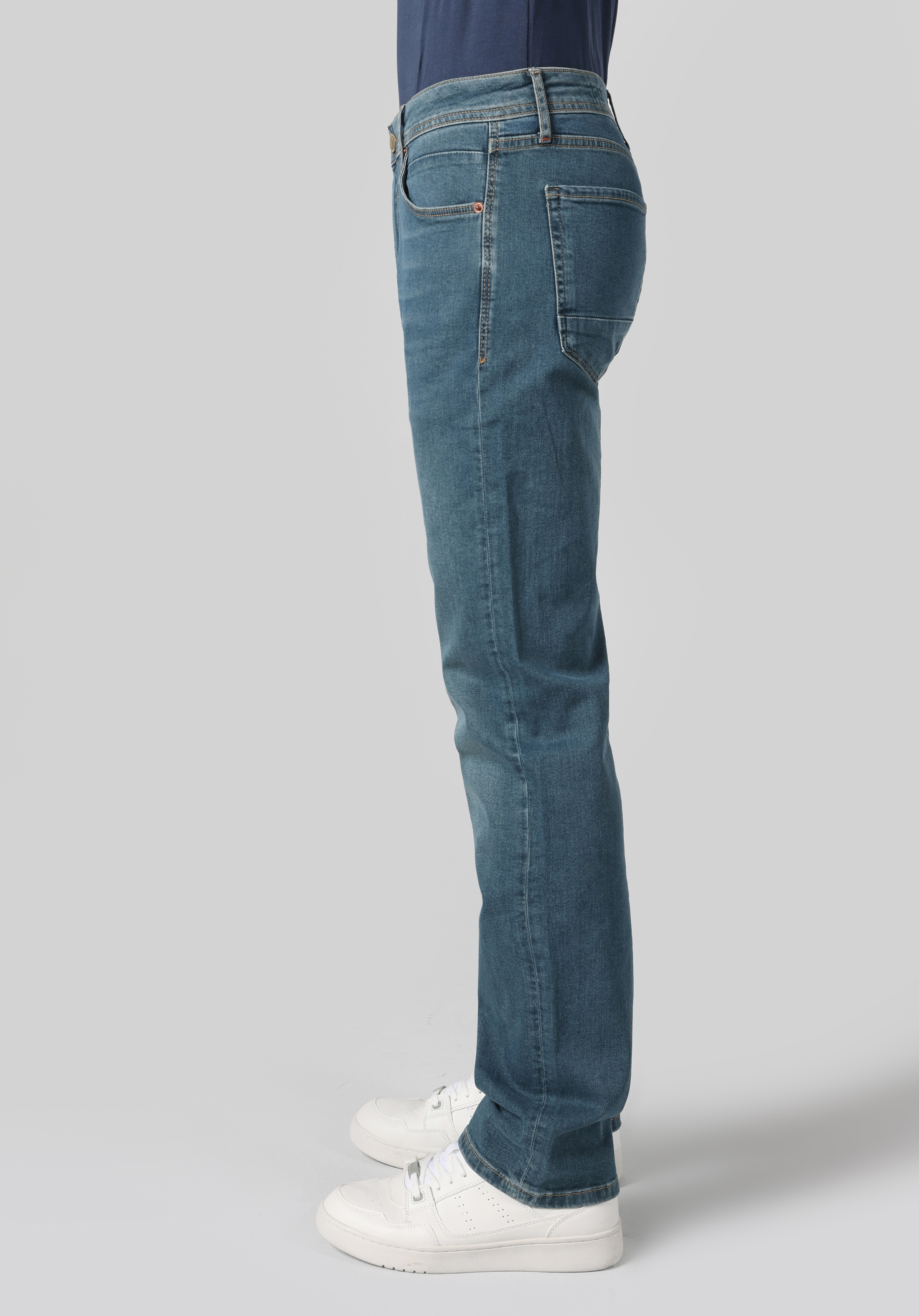 045 Davıd Regular Fit Orta Bel Düz Paça Erkek Mavi Jean Pantolon Cl1063540