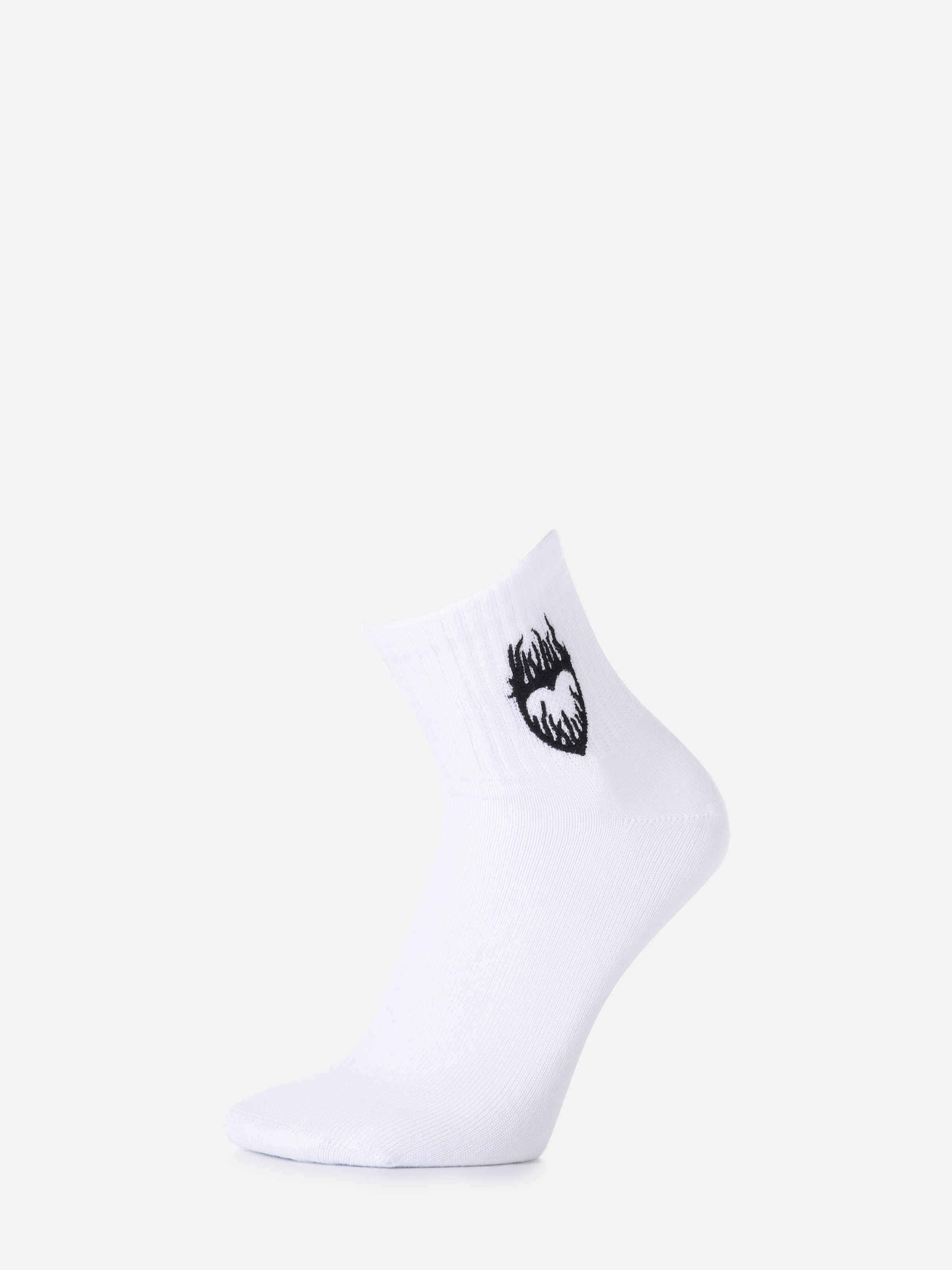 Kalp Baskılı Beyaz Kadın Çorap Cl1068449
