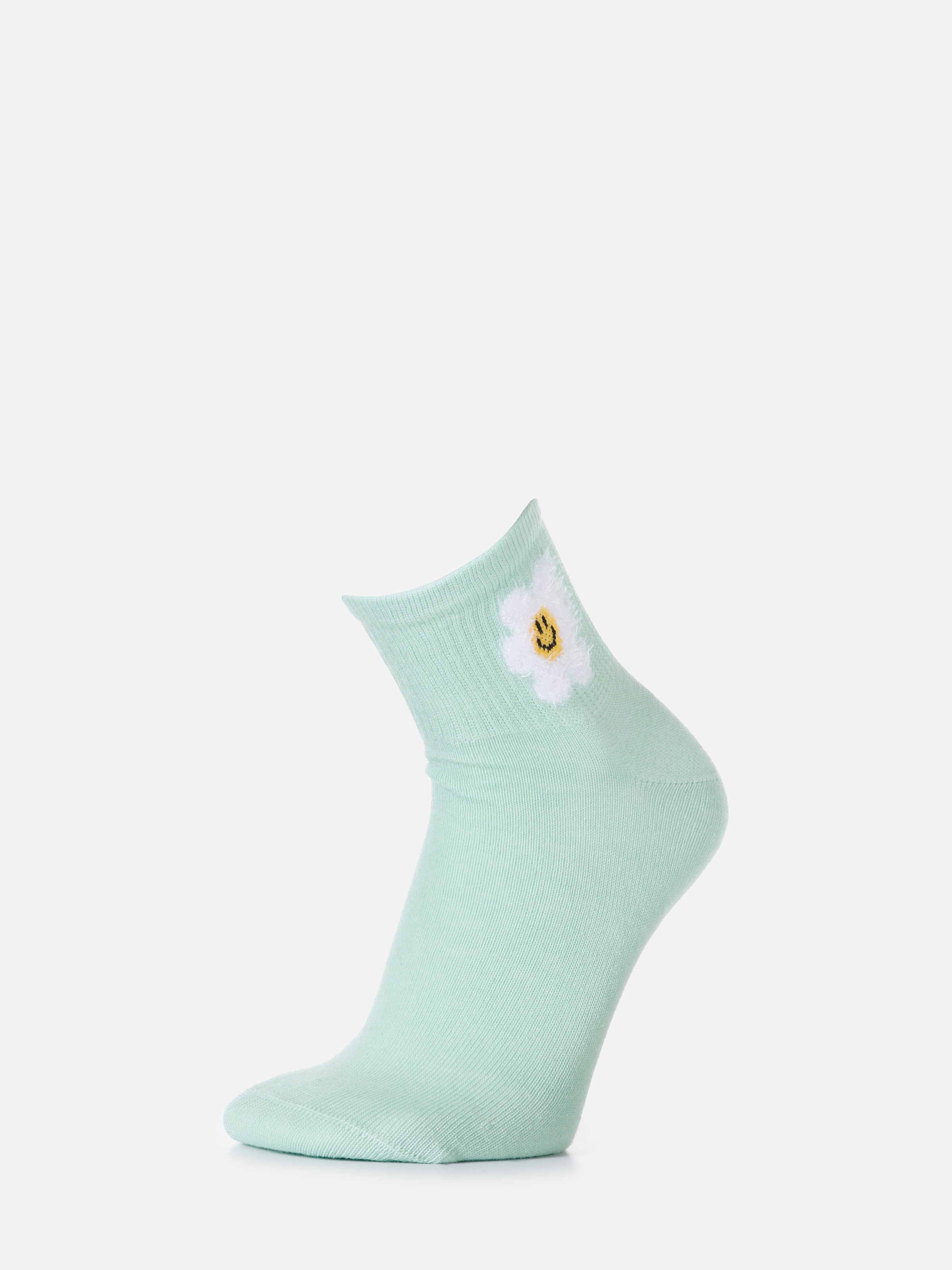 Gülücük Baskılı Yeşil Kadın Çorap Cl1068457