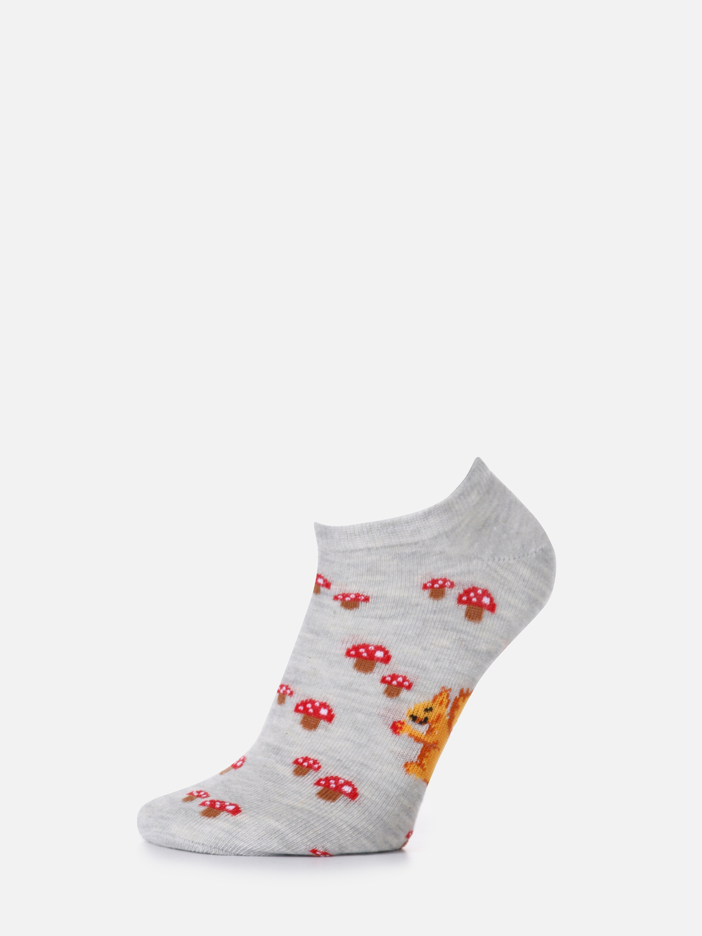 Mantar Baskılı Gri Kadın Çorap Cl1068497