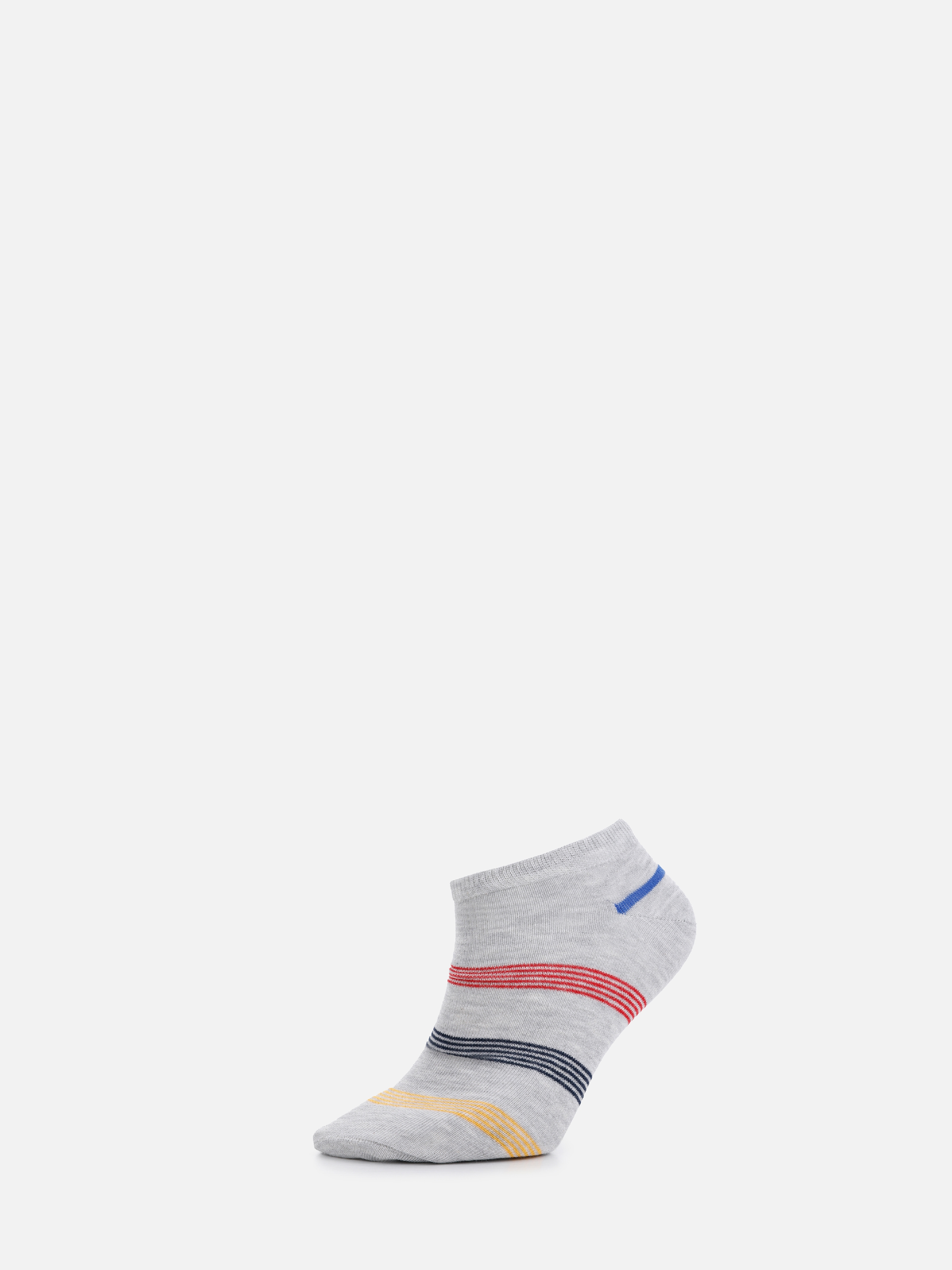 Renkli Çizgili Gri Erkek Çorap Cl1068388