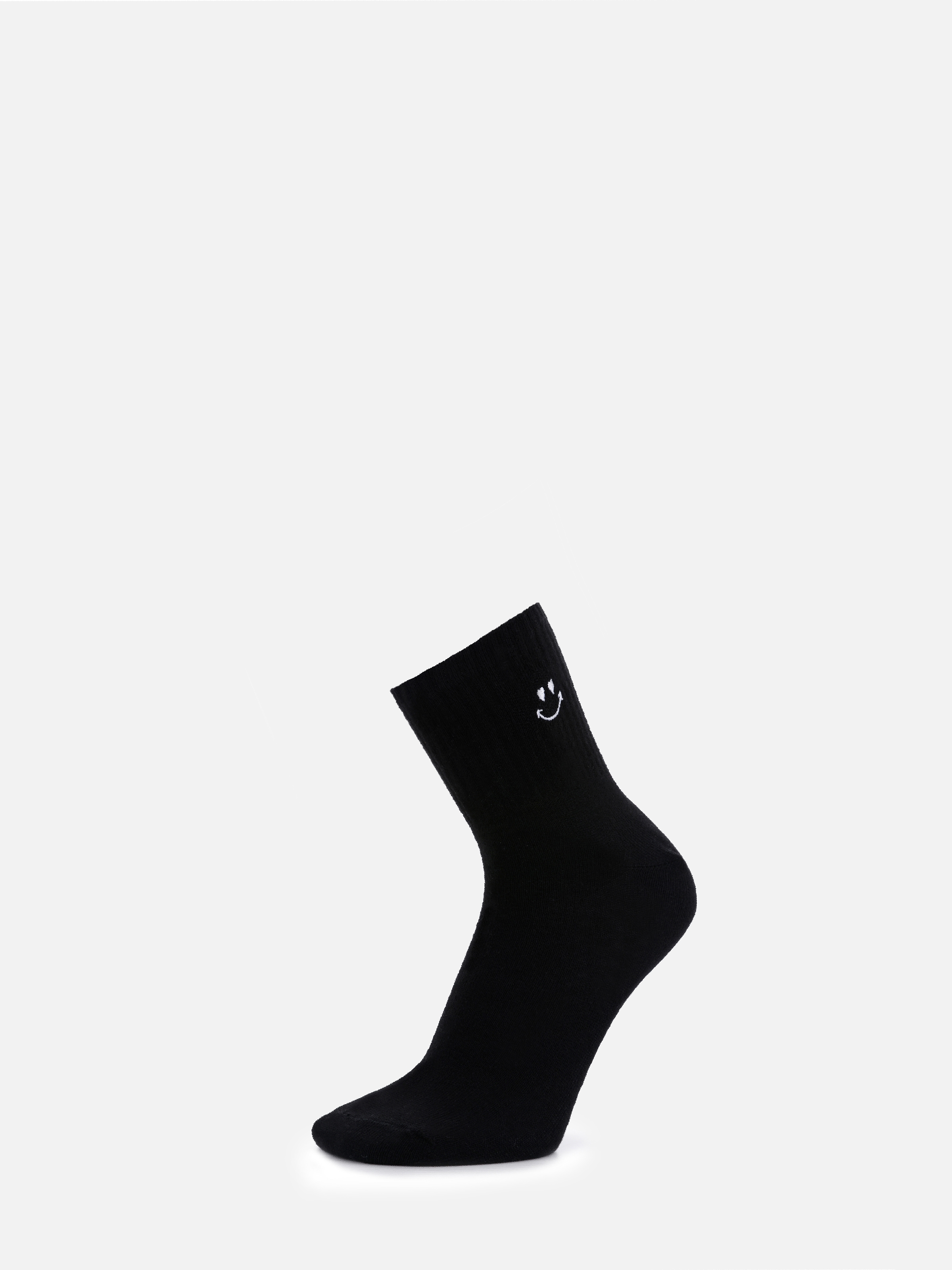 Gülücük Baskılı Siyah Kadın Çorap Cl1068446