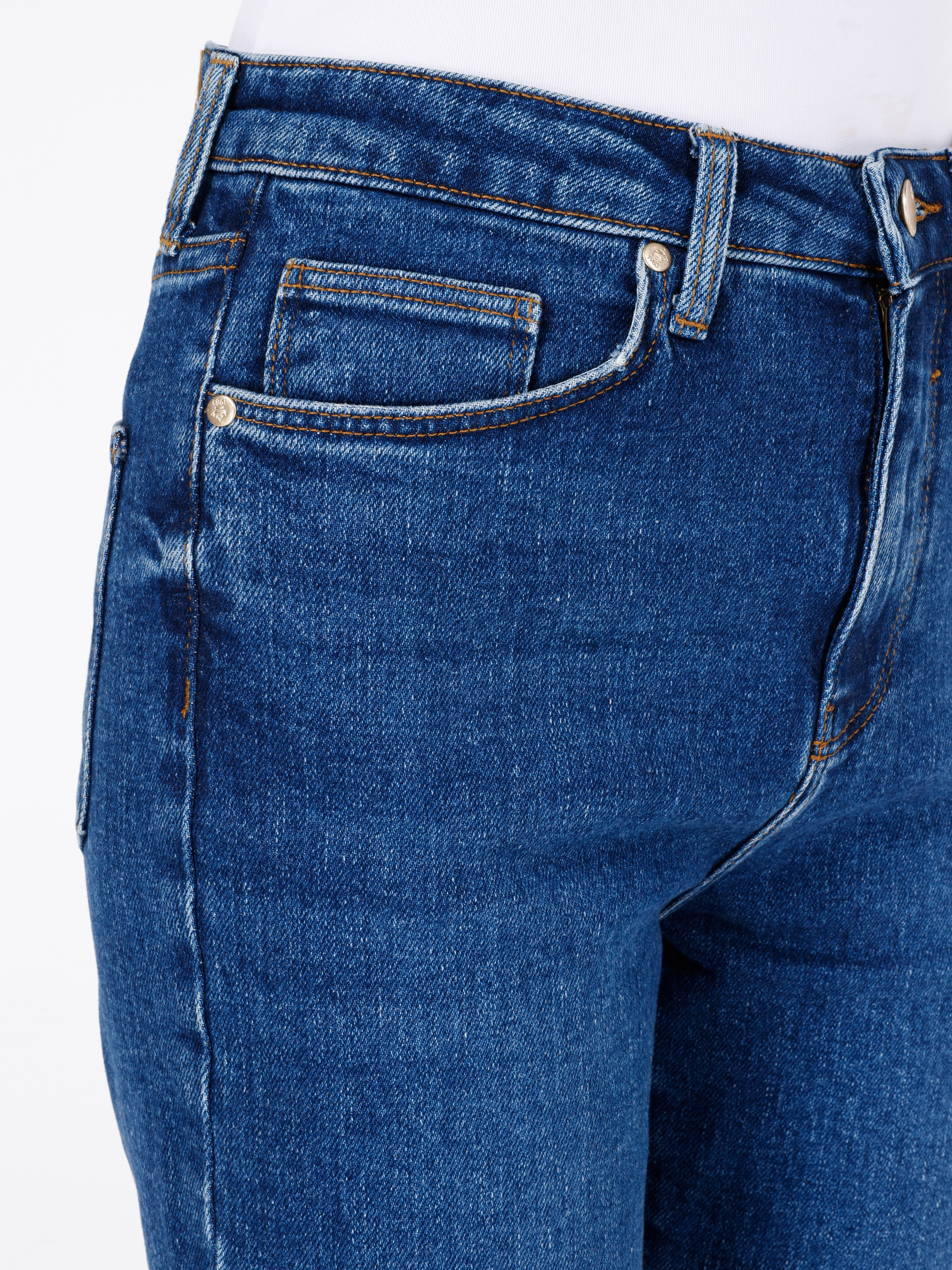 771 Emery Normal Kesim Normal Bel Geniş Paça Mavi Kadın Pantolon Cl1068715