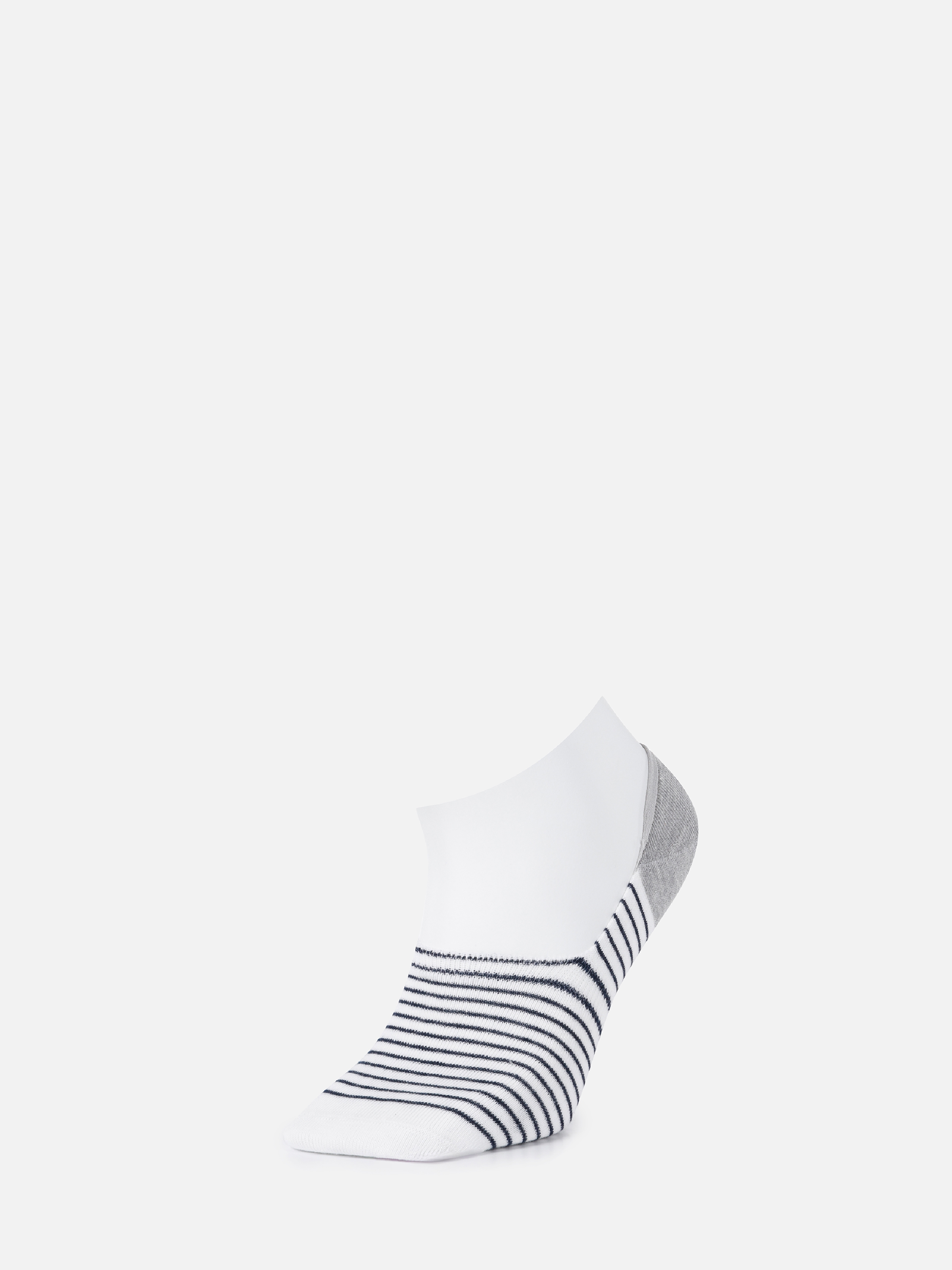 Çizgili Beyaz Erkek Babet Çorap Cl1069320