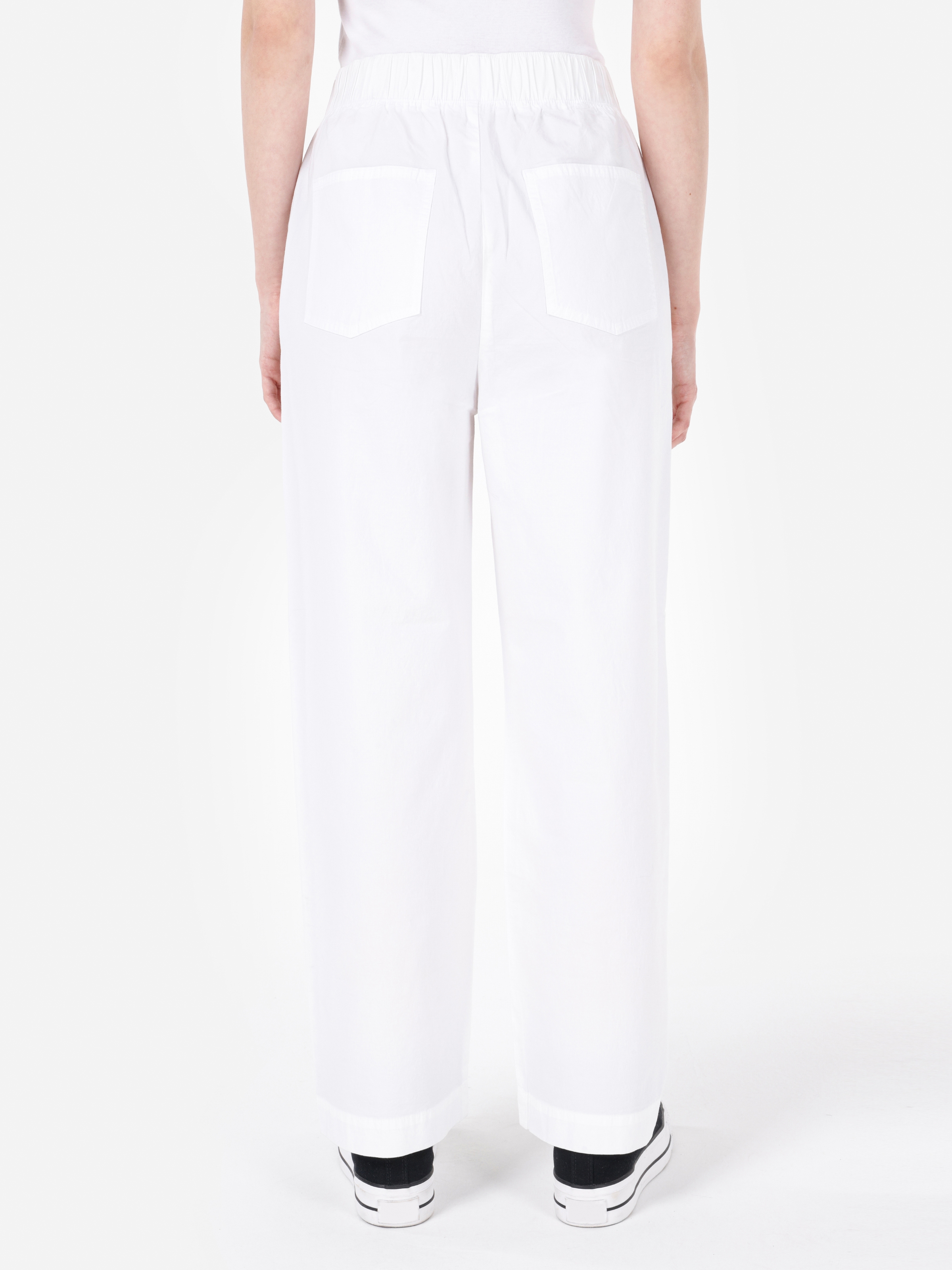 Normal Kesim Yüksek Bel Geniş Paça Beyaz Kadın Pantolon Cl1068248