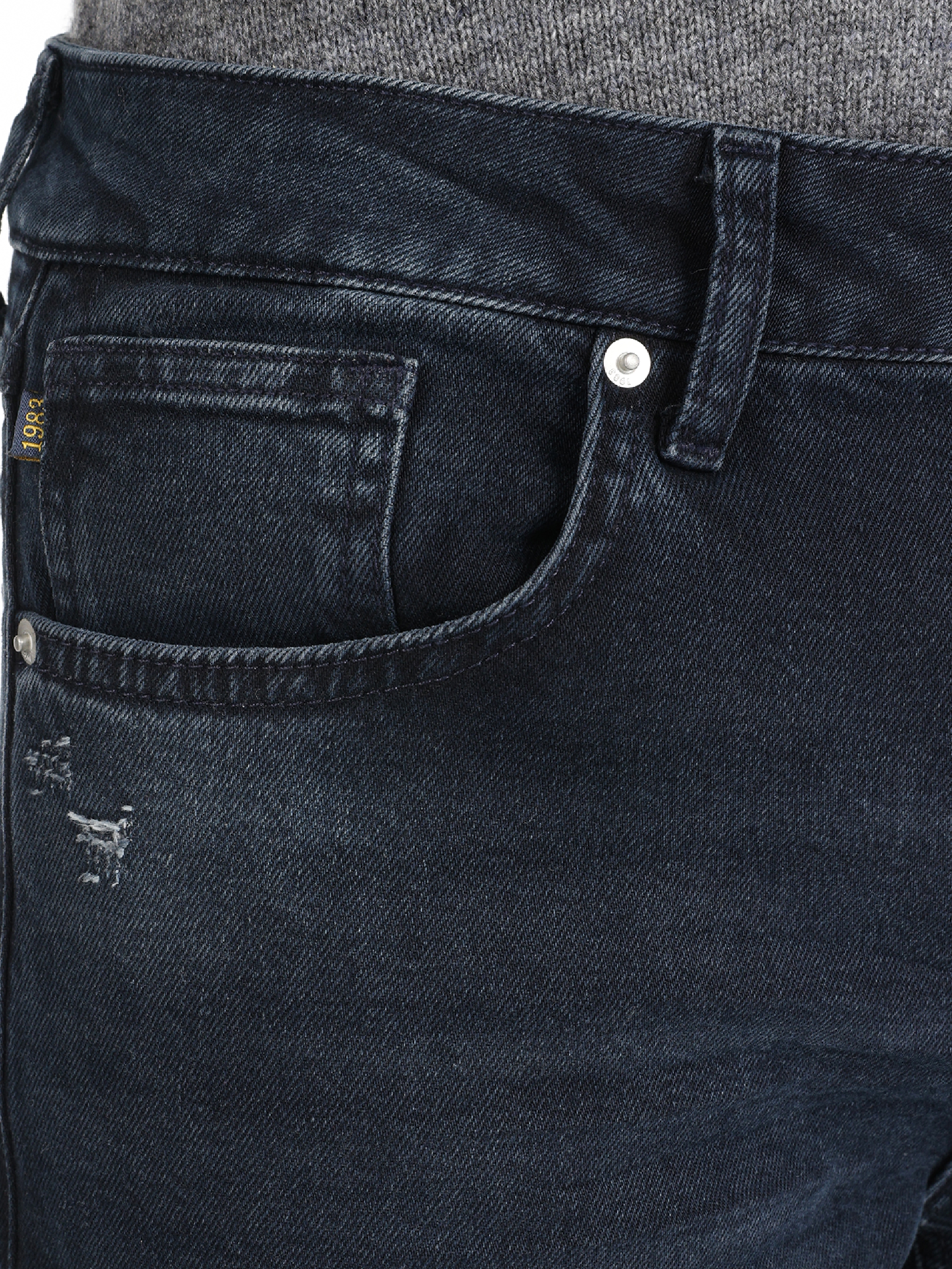 044 Karl Normal Kesim Düşük Bel Düz Paça Koyu Mavi Erkek Jean Pantolon Cl1065539