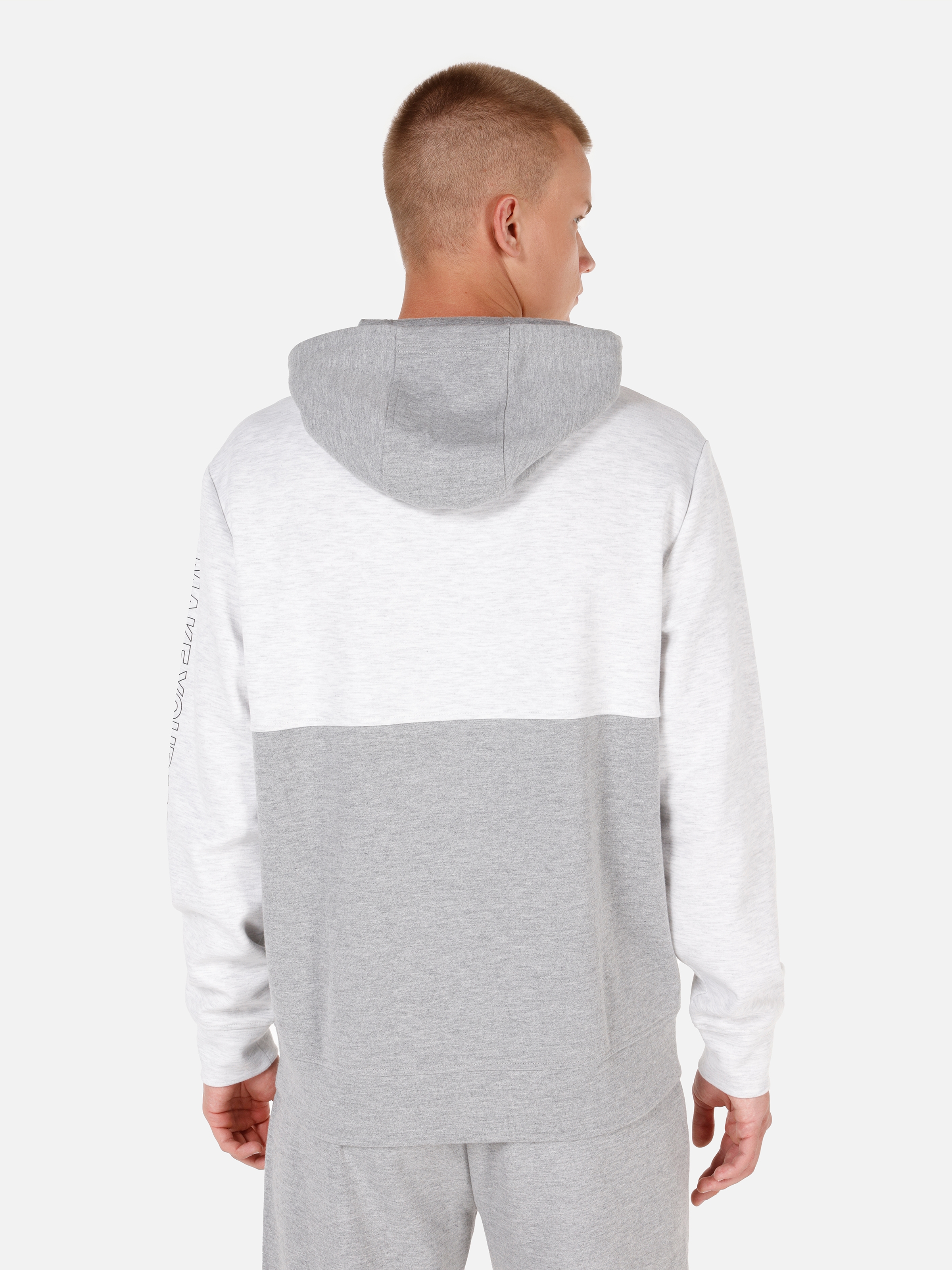 Normal Kesim Kapüşonlu Baskılı Gri Erkek Sweatshirt Cl1070125