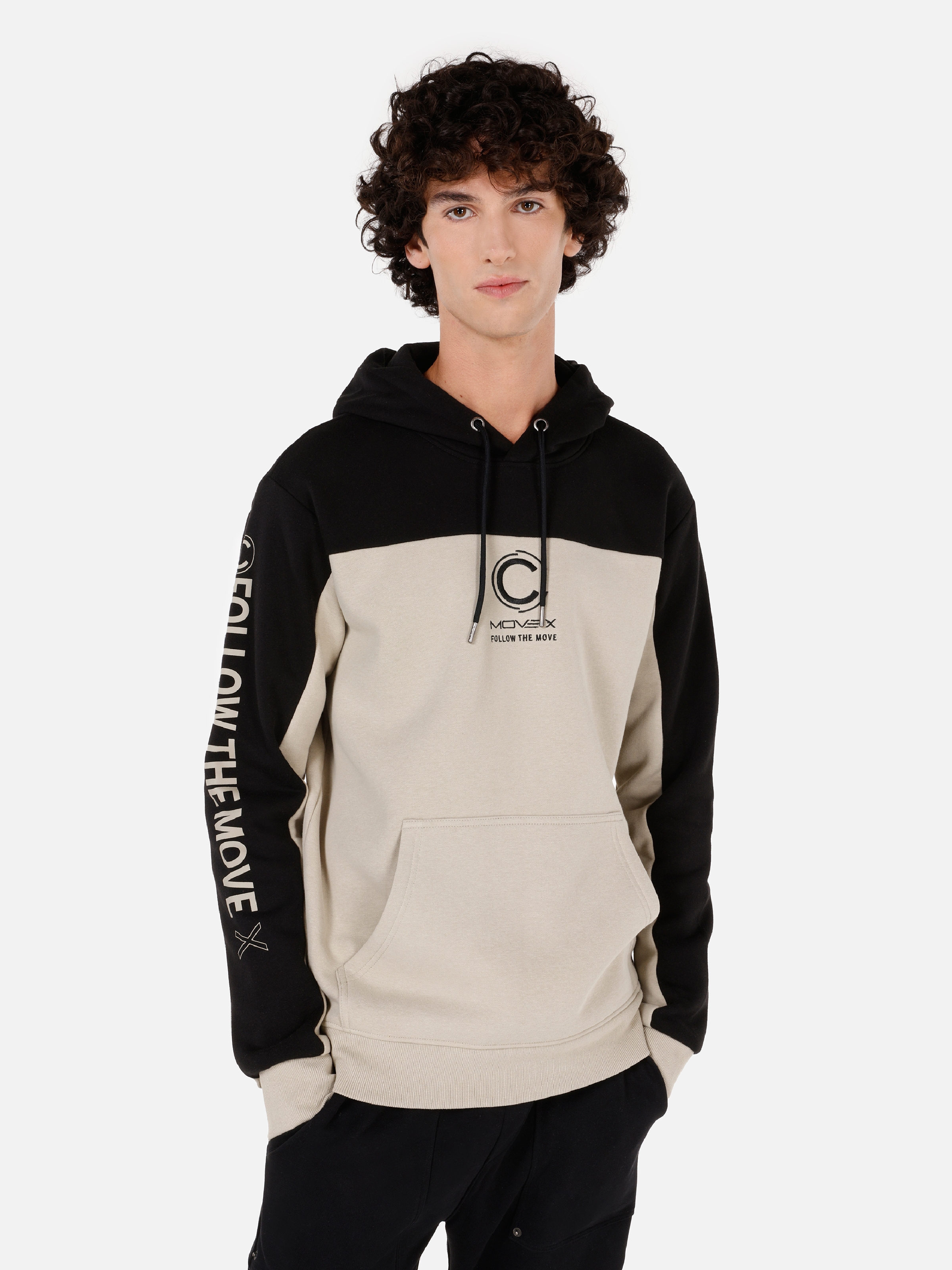 Normal Kesim Kapüşonlu Baskılı Siyah Erkek Sweatshirt Cl1070813