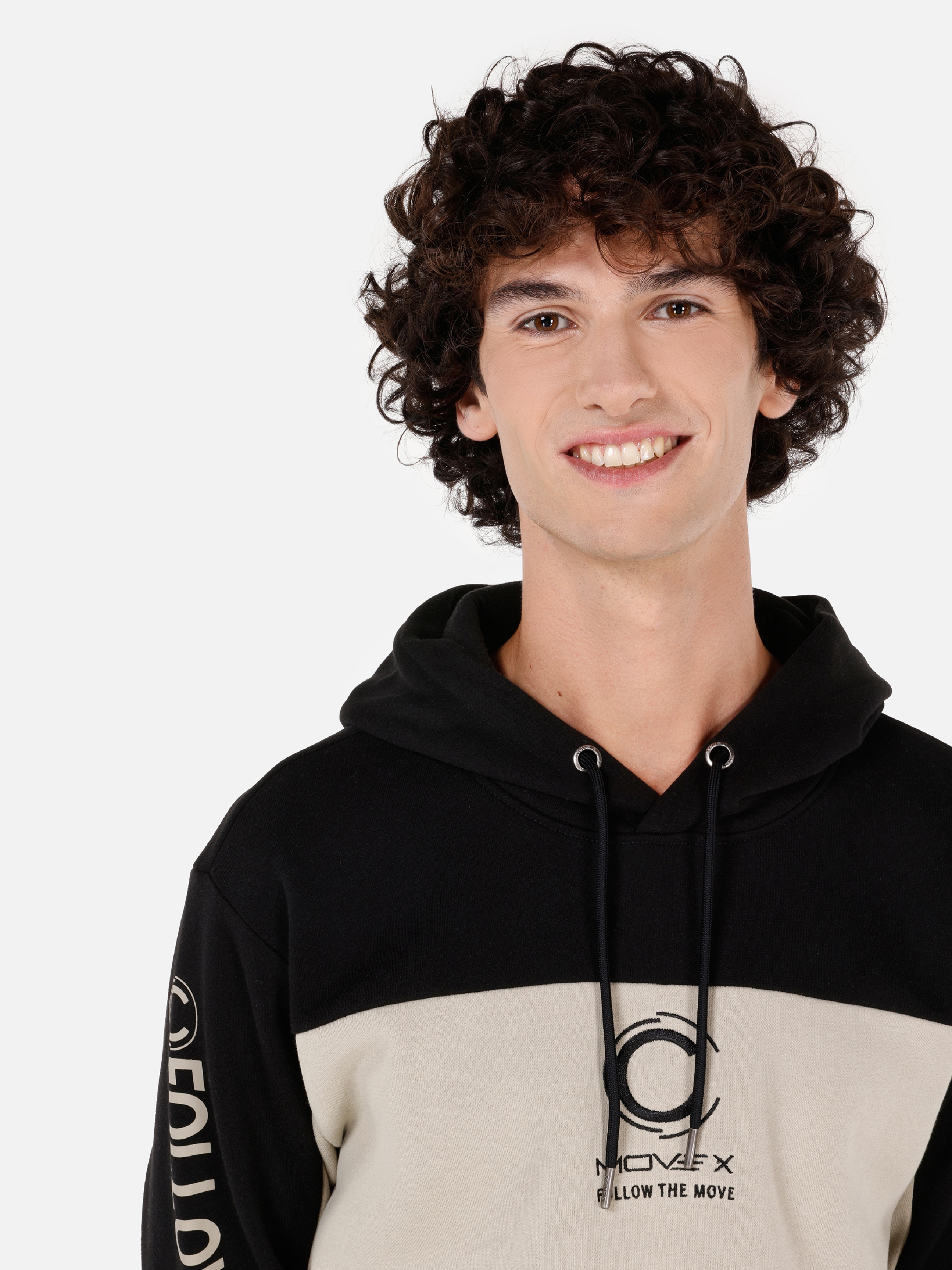 Normal Kesim Kapüşonlu Baskılı Siyah Erkek Sweatshirt Cl1070813