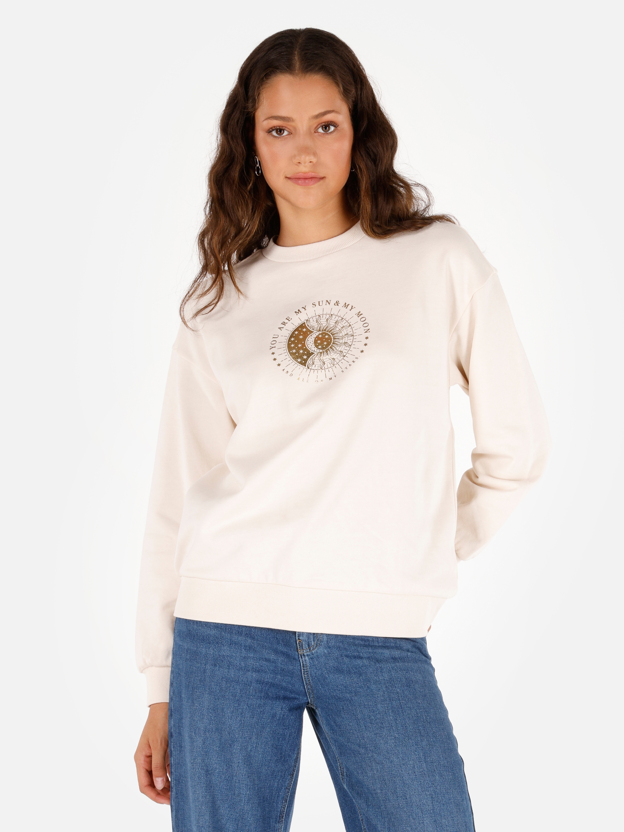 Beyaz Kadın Sweatshirt