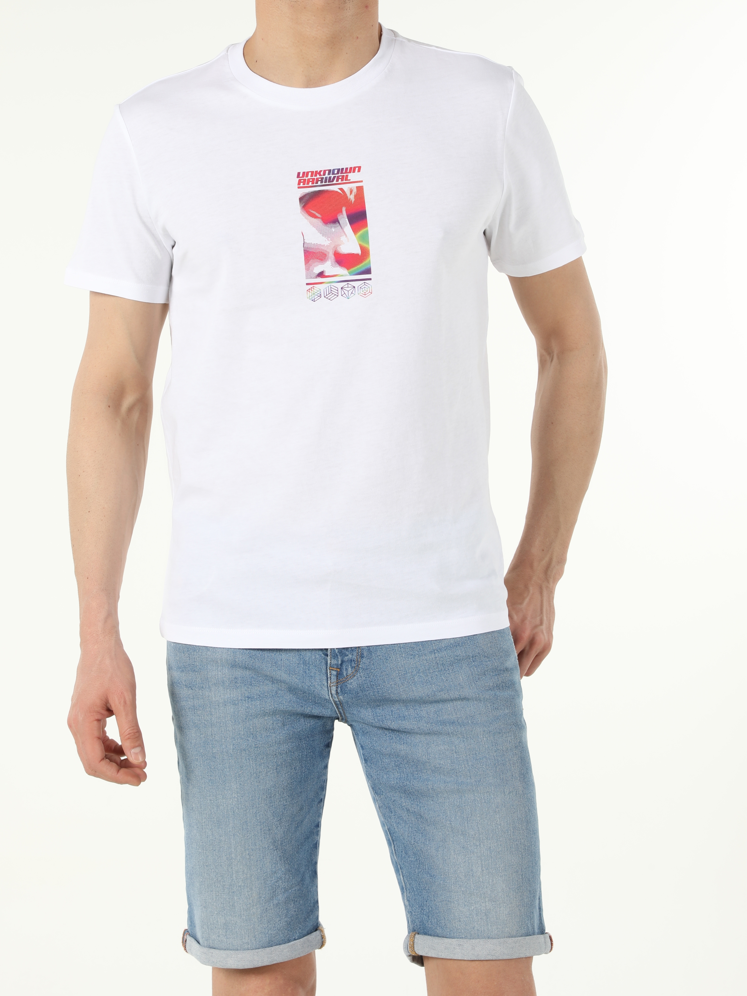 Beyaz Erkek Tshirt K.kol