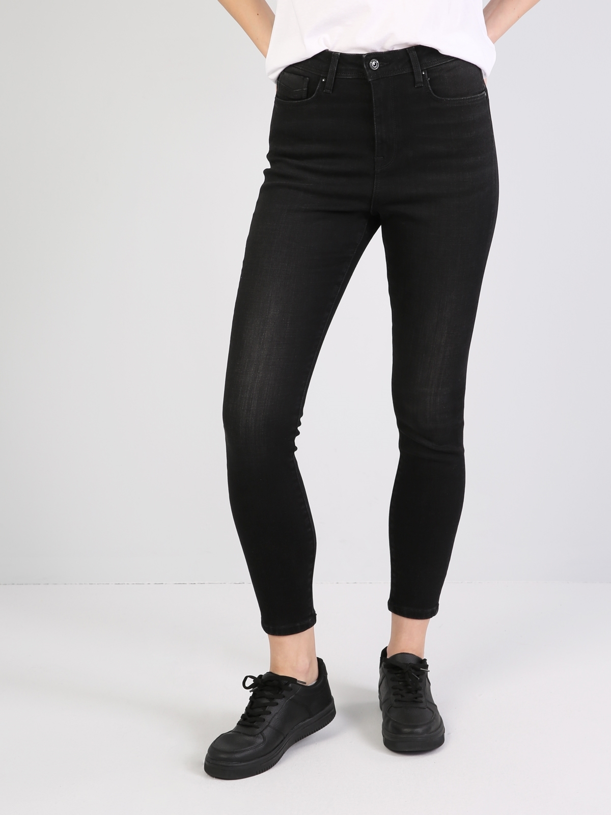 760 Dıana Orta Bel Dar Paça Super Slim Fit Siyah Kadın Jean Pantolon