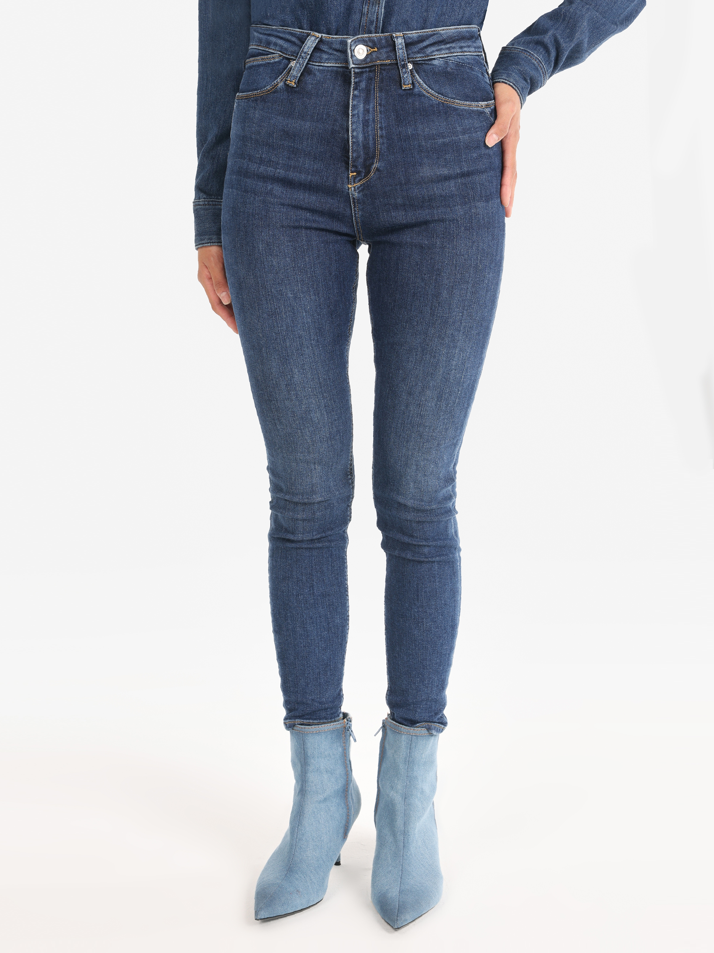760 Diana Super Slim Fit Yüksek Bel Dar Paça Mavi Kadın Jean Pantolon Cl1065324